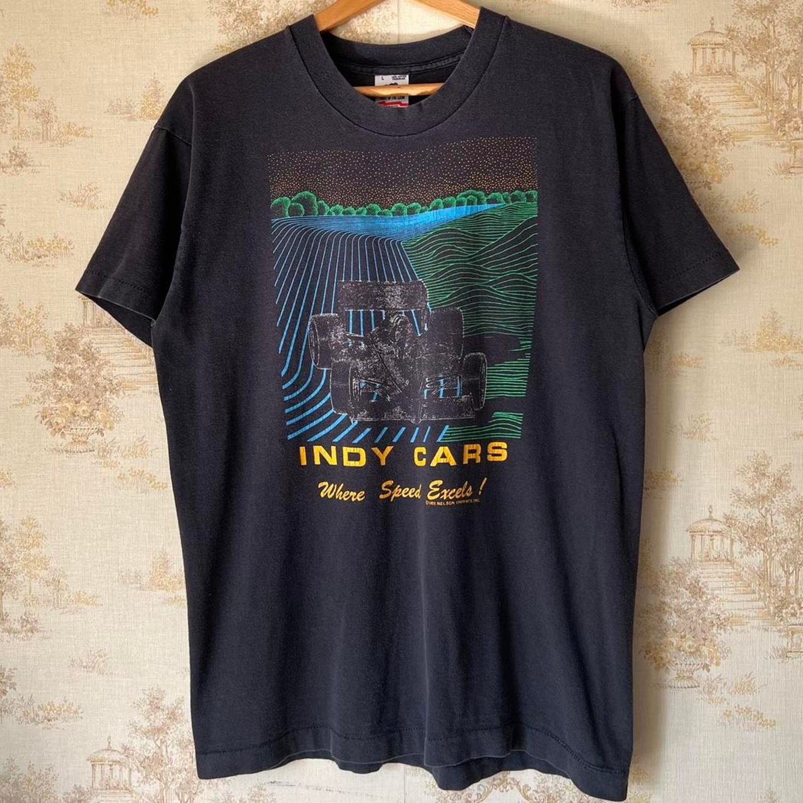 Fruit Of The Loom 1988 Indy Cars Wireframe T-Shirt | Synthwave Racing | L Size US L / EU 52-54 / 3 - 1 Thumbnail