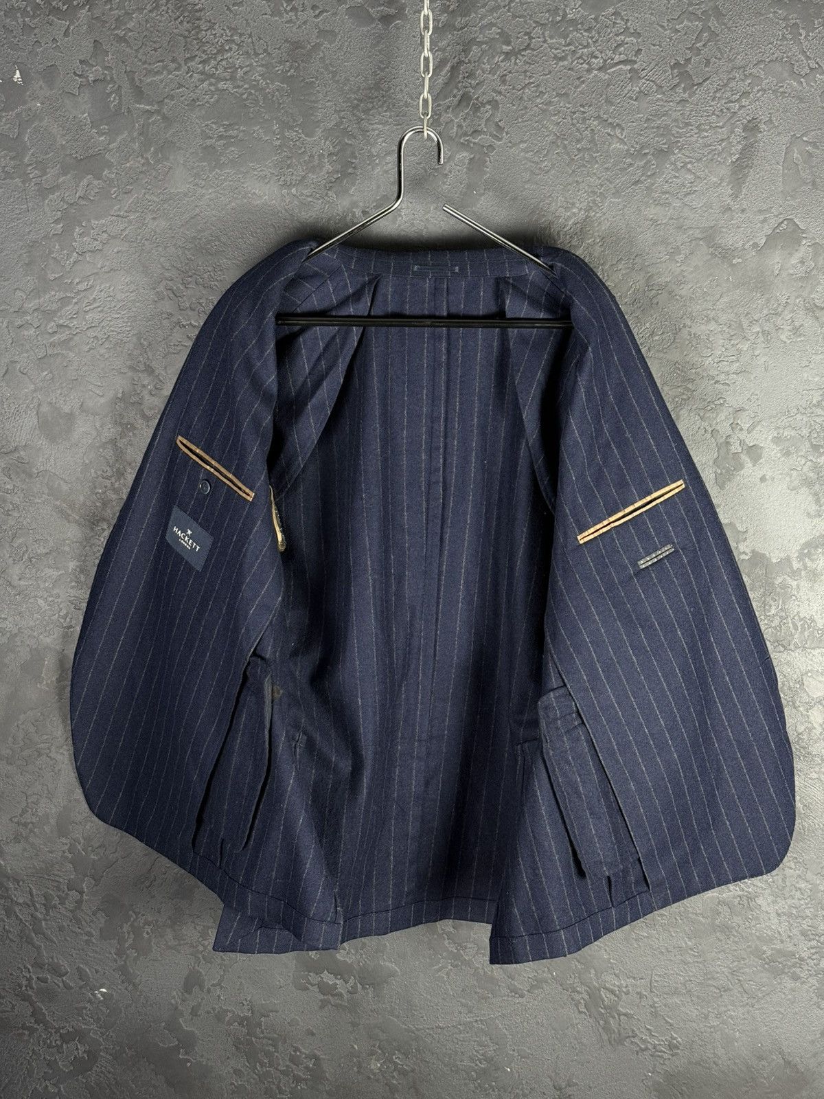 Hackett Hackett London Pinstripes Wool Men’s Blazer Jacket Size 46R - 9 Thumbnail