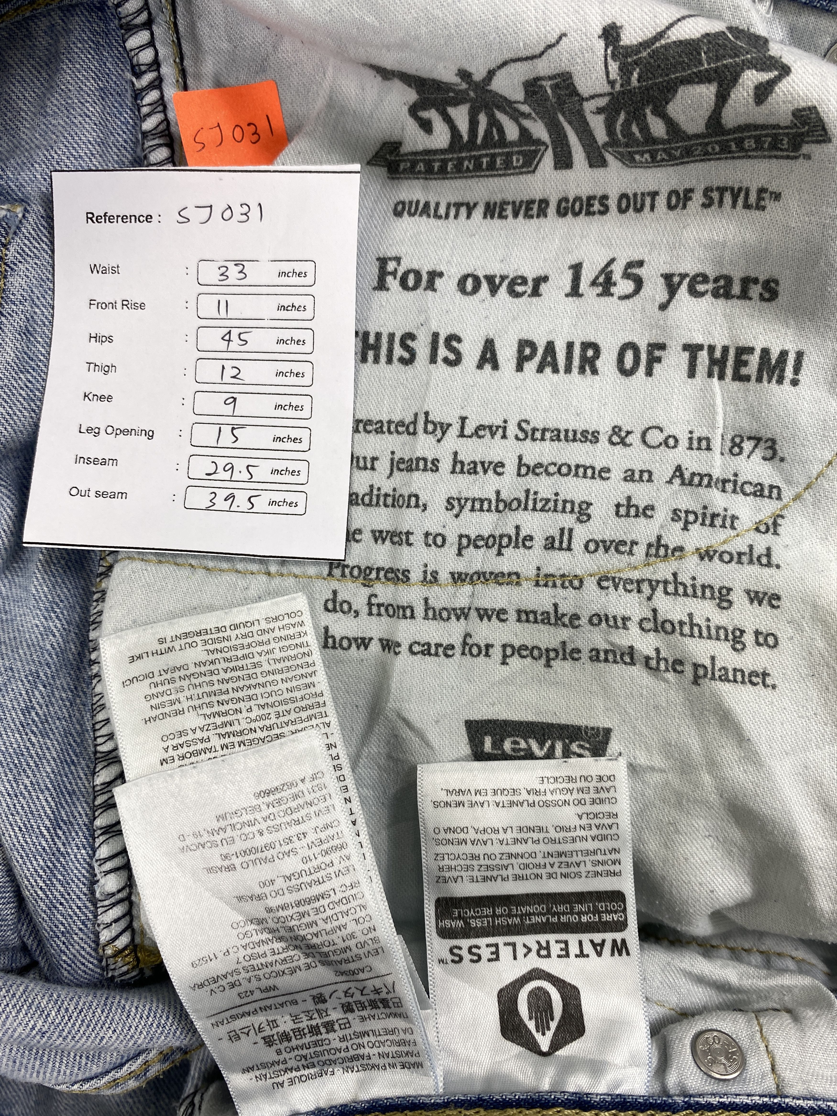 Japanese Brand Mid Blue Vintage Levi's 505 Jeans 33x29.5 Denim -SJ031 Size US 33 - 8 Thumbnail