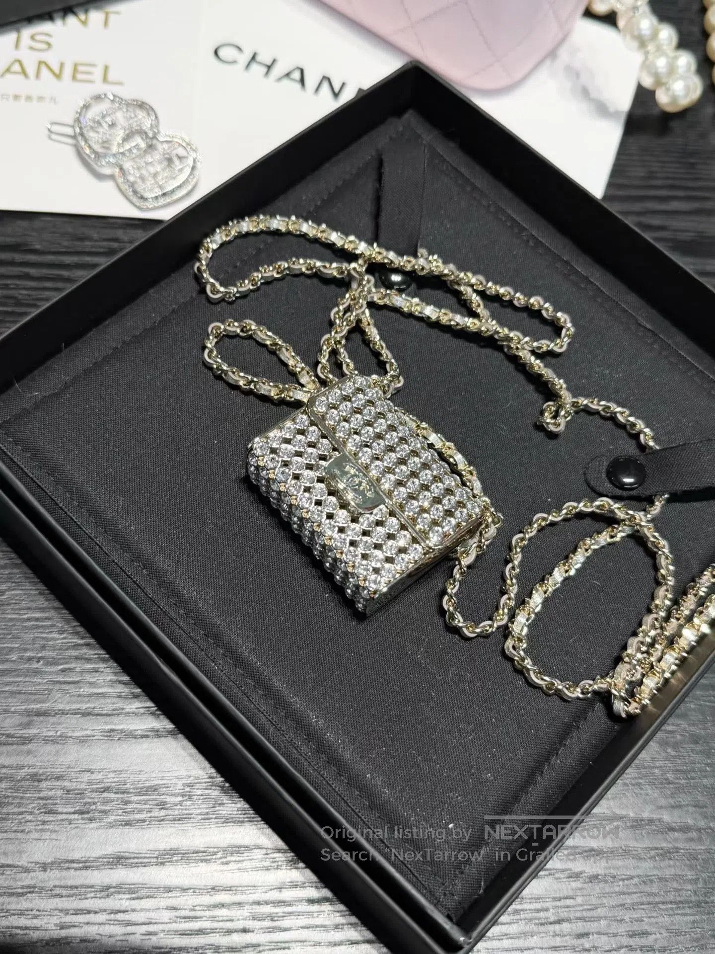 Chanel Chanel 23S Gold Diamond Bag Pendant Necklace. Size ONE SIZE - 1 Thumbnail