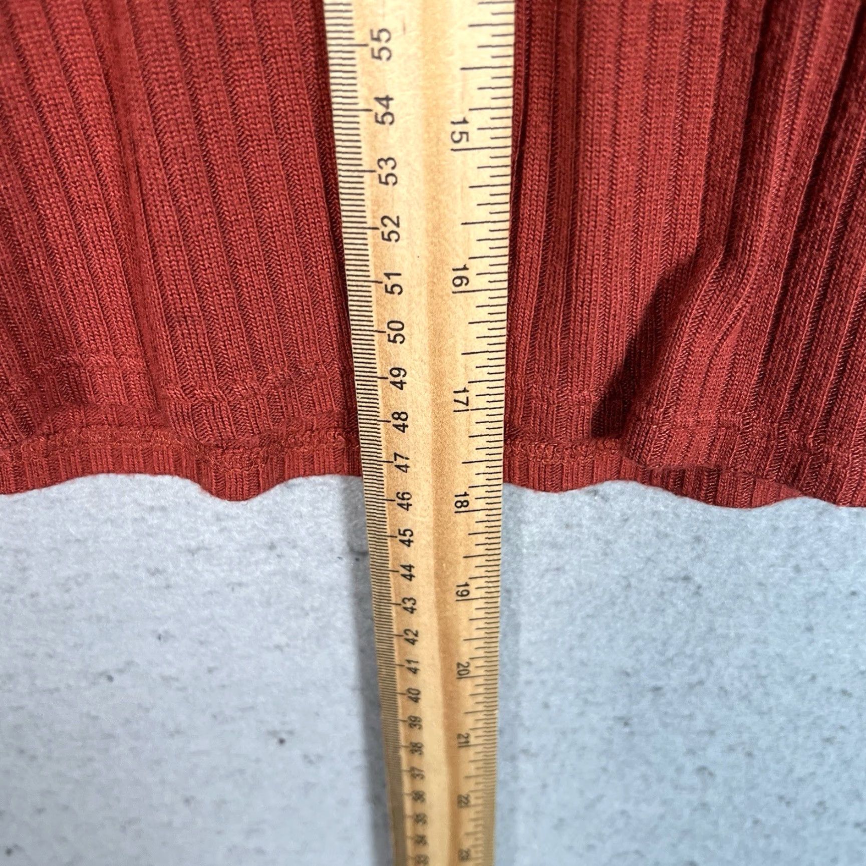 Reformation VINTAGE Reformation Shirt Womens Small Red Ribbed Wide Neck Long Sleeve Size S / US 4 / IT 40 - 4 Thumbnail