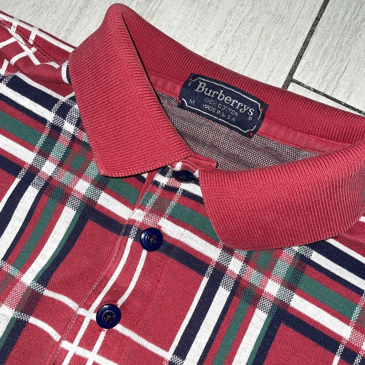 Burberry Burberrys Plaid Vintage Made in USA Polo Longsleeve Size US M / EU 48-50 / 2 - 2 Thumbnail