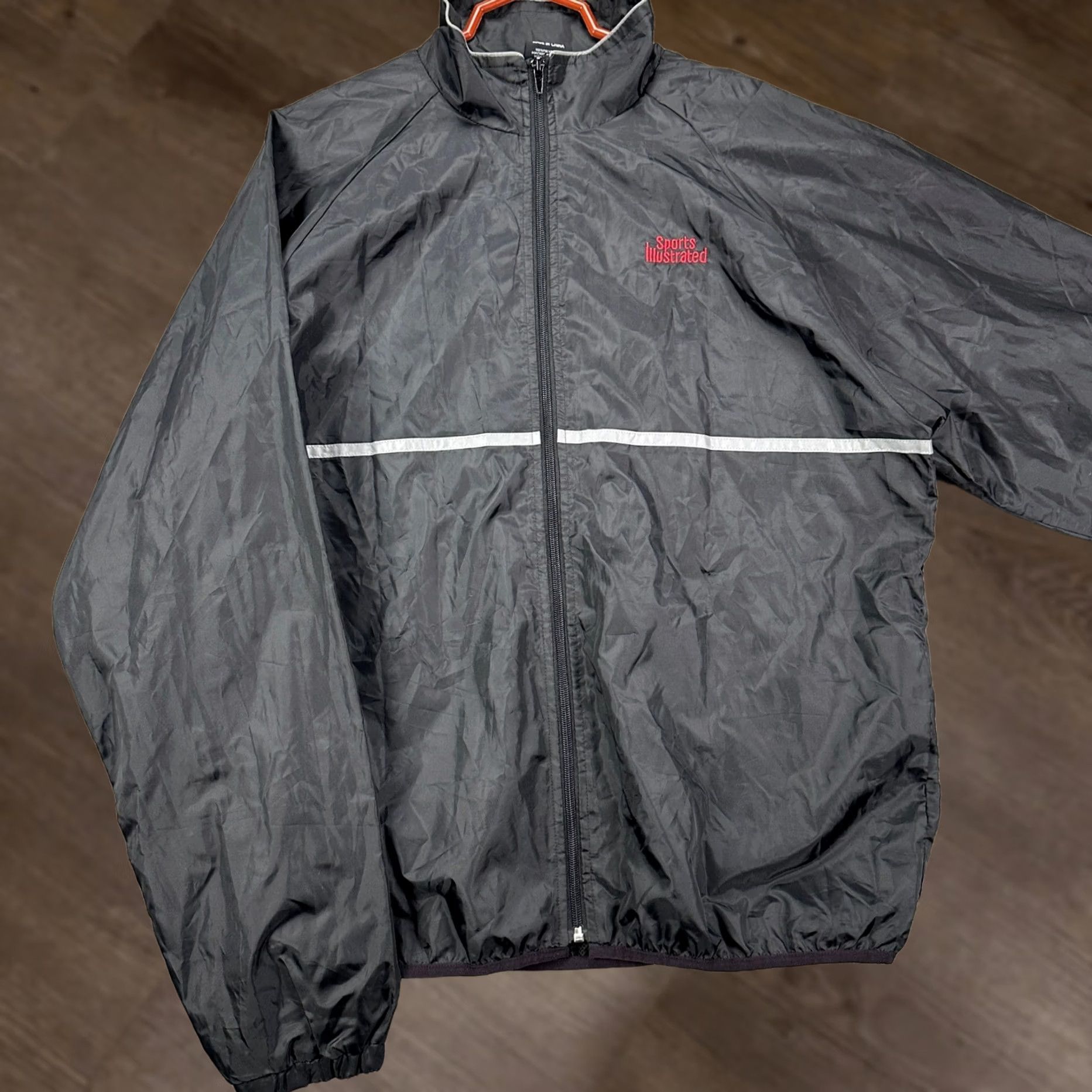 Vintage Sports Illustrated Jacket Windbreaker Mens XL Black Full Zip Lightweight Pocket Size US XL / EU 56 / 4 - 1 Thumbnail