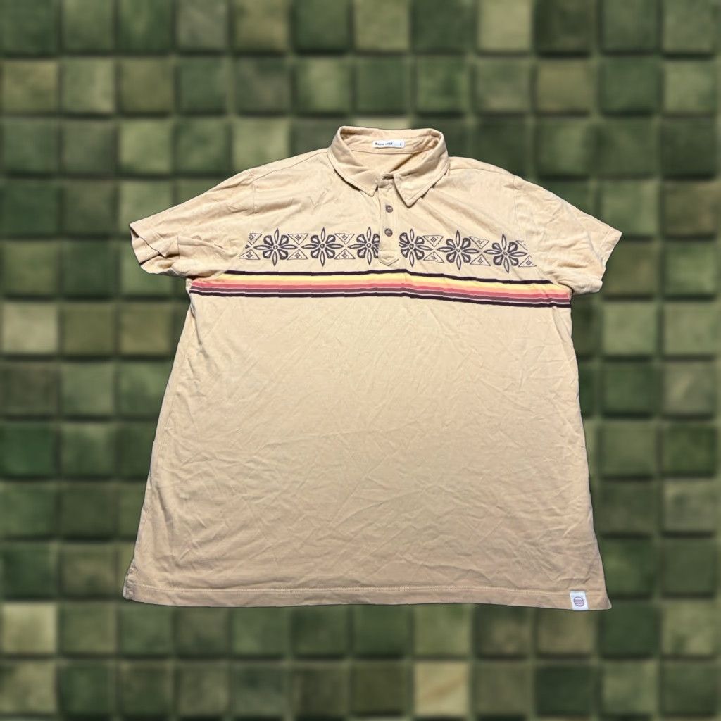 Marine Layer VINTAGE Marine Layer Polo Mens Large Multi Stripe Short Sleeve Geometric Tribal Shirt Size US L / EU 52-54 / 3 - 1 Thumbnail