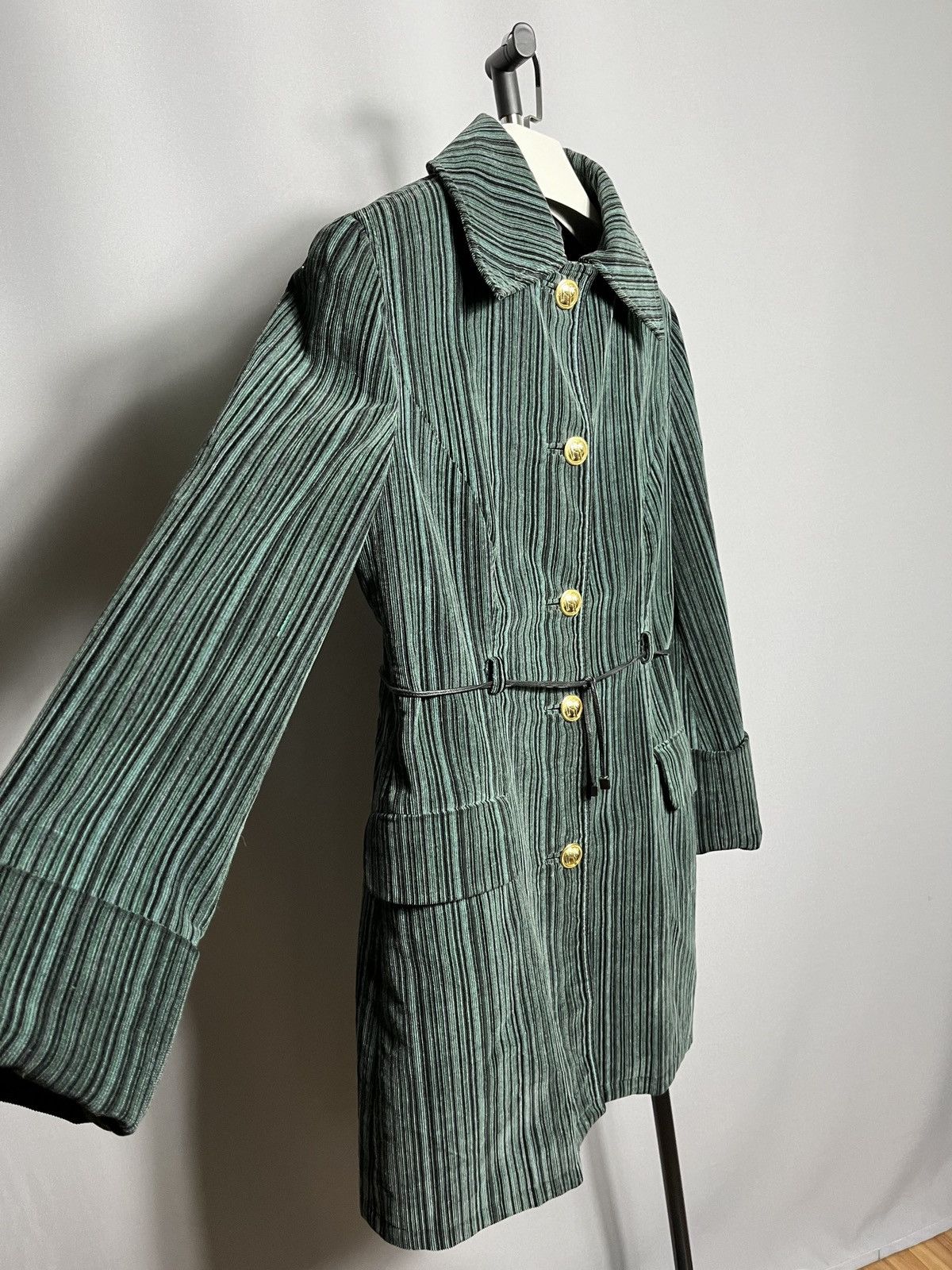 Versus 90s versus gianni versace coat velvet womans striped green Size M / US 6-8 / IT 42-44 - 8 Thumbnail
