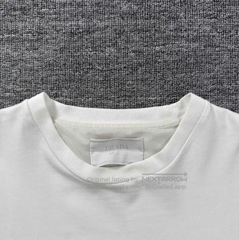 Prada Prada White Cotton Men's T-Shirt in XL Size. Size US XL / EU 56 / 4 - 3 Thumbnail