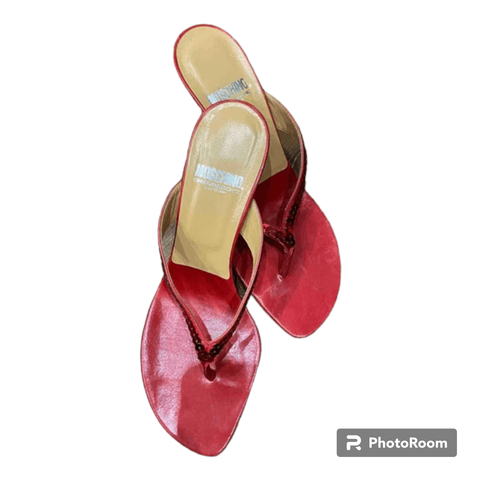 image of Italian Designers x Moschino Red Heel Shoes Us Size 7.5, Women's