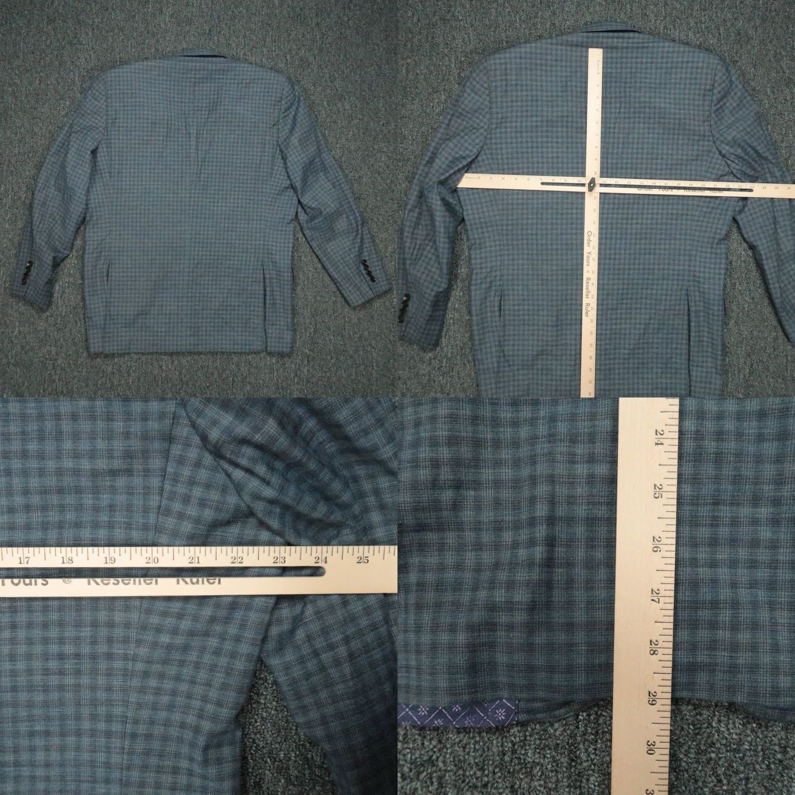 Ted Baker Ted Baker Blazer Mens 42R Gray Blue Endurance Plaid Wool Jacket Size 42R - 8 Thumbnail