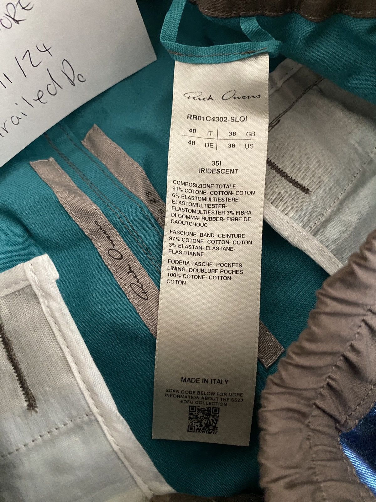 Rick Owens Rick Owens EDFU 2023 Double Jumbo Cargo Belas Iridescent 48 Size US 32 / EU 48 - 6 Thumbnail