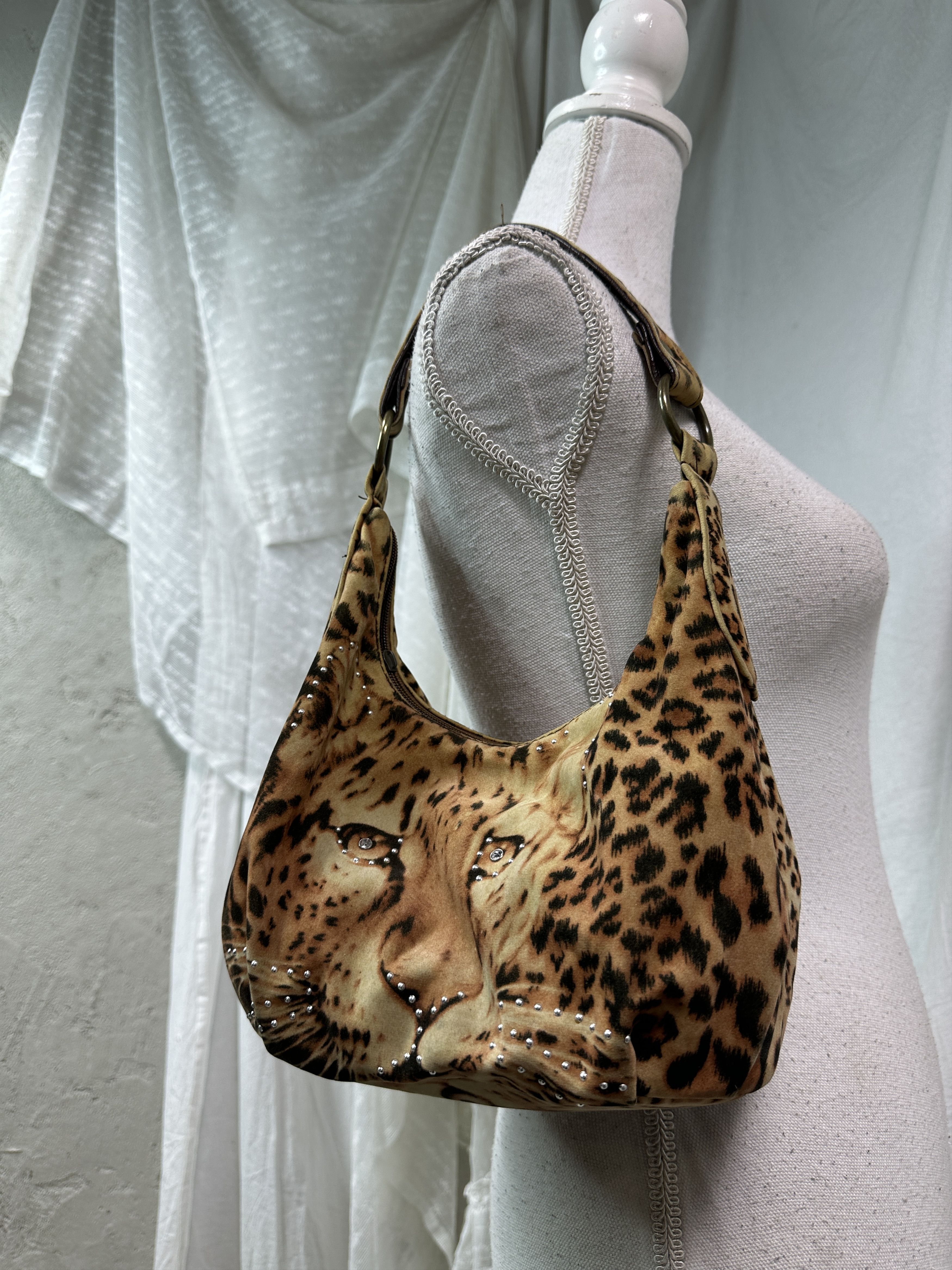 Vintage Vintage Avant Garde Mini Cheetah Hobo Bag Y2K Size ONE SIZE - 1 Thumbnail