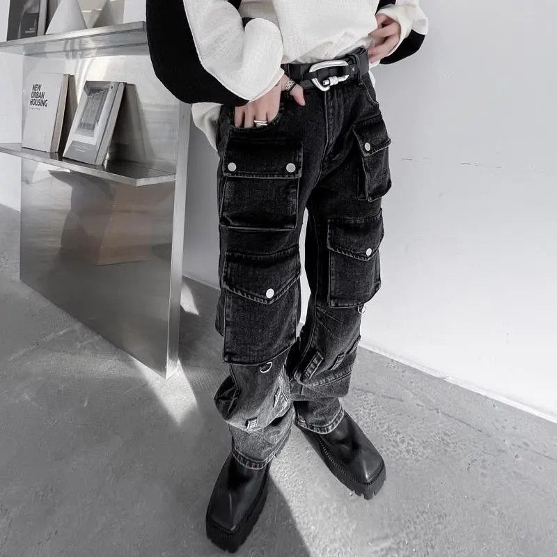Japanese Brand × Jean Cargo Wide Leg Jeans, Grunge Jeans Size US 30 / EU 46 - 2 Thumbnail