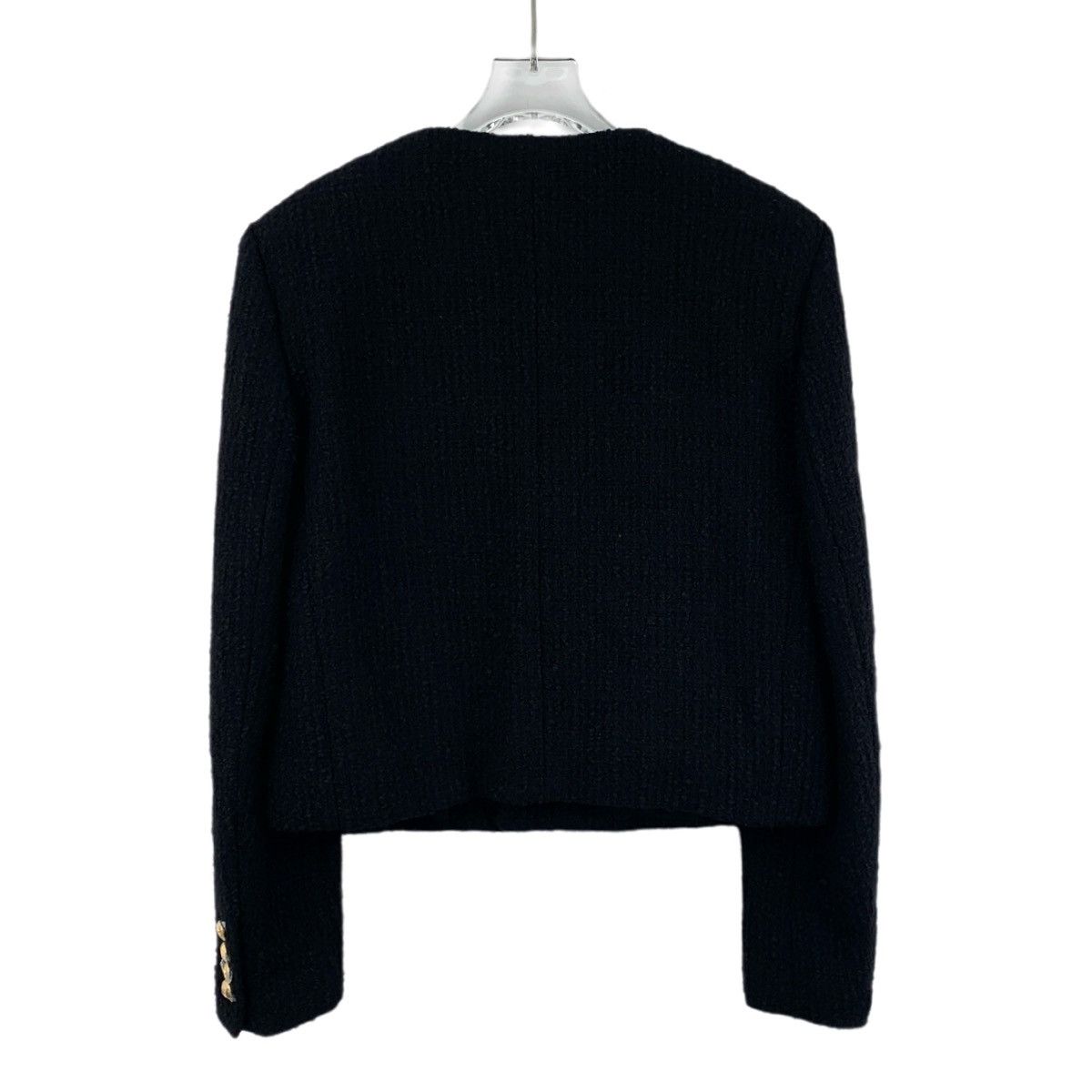 Celine Celine Black Single Breasted Wool Tweed Long Sleeve Jacket Size S / US 4 / IT 40 - 2 Thumbnail