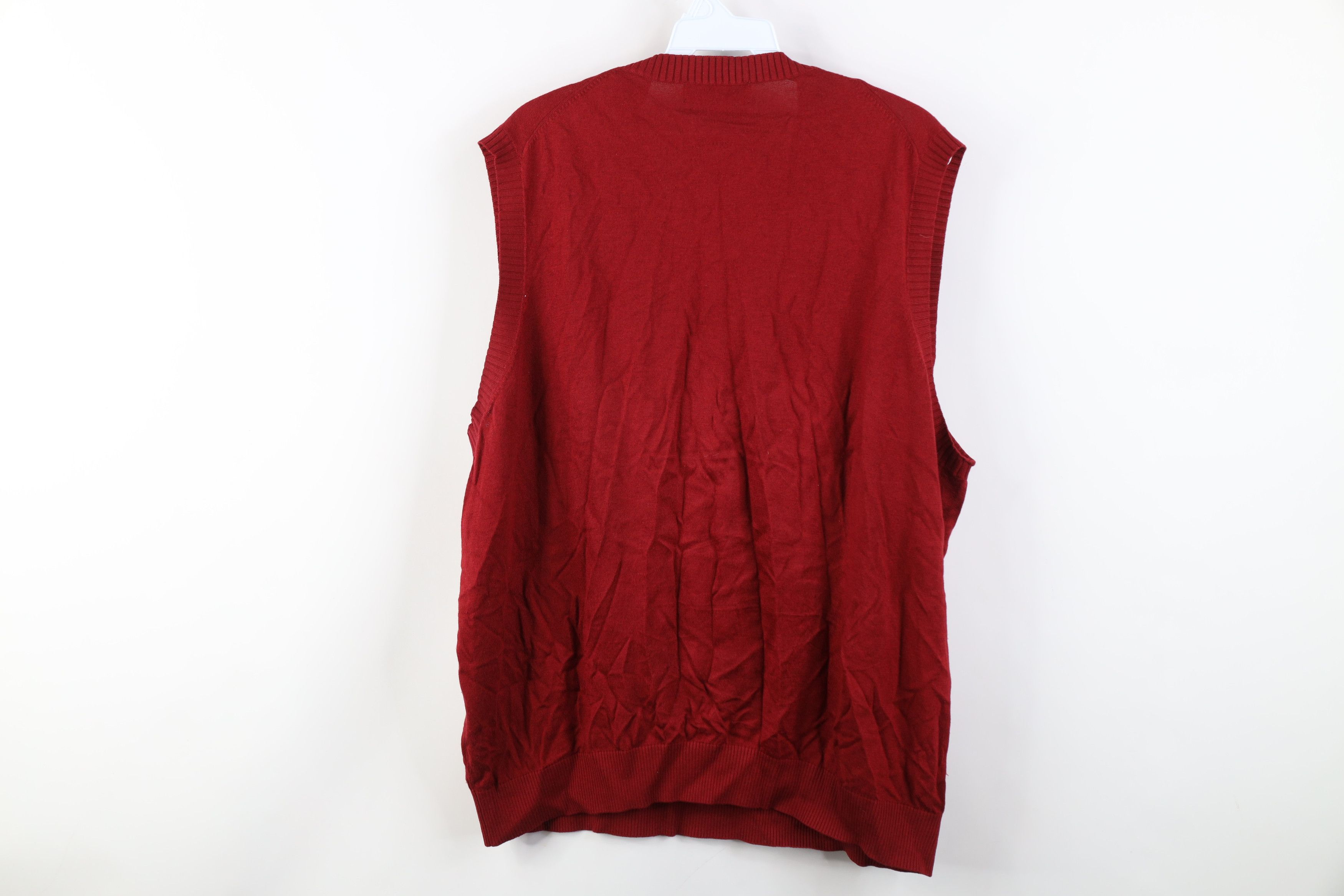 Vintage Vintage 90s Streetwear Cashmere Blend Knit Sweater Vest Red Size US XL / EU 56 / 4 - 8 Thumbnail
