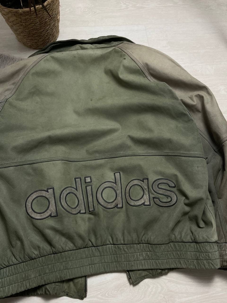 Adidas × Vintage Adidas Vintage 80’s Leather Jacket Big Logo Avantgarde Y2k Size US XL / EU 56 / 4 - 3 Thumbnail