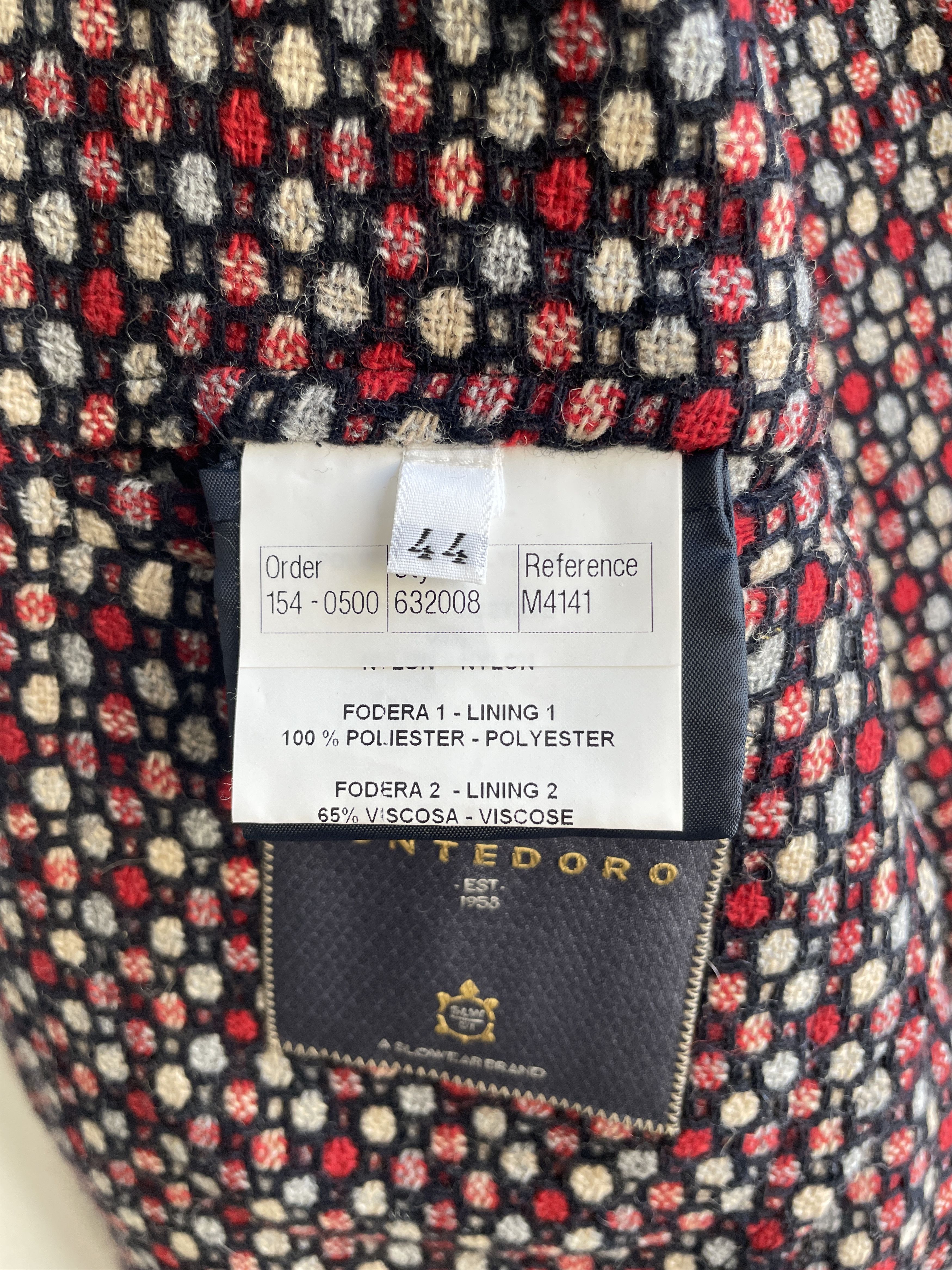 Slowear Montedoro Wool Blend Unstructured Textured Geometric Blazer Size 34R - 10 Thumbnail