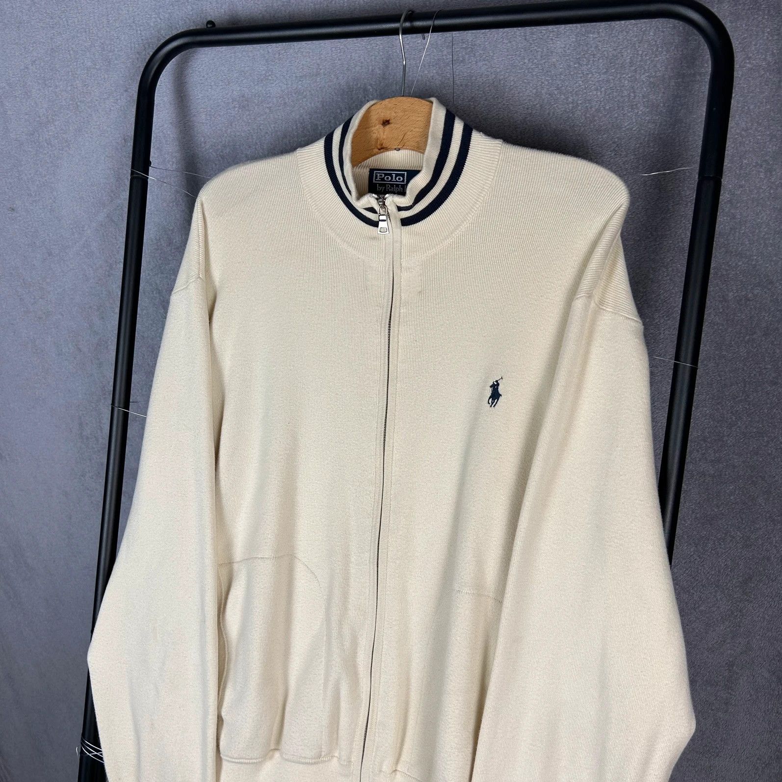 Designer × Polo Ralph Lauren × Ralph Lauren Polo Ralph Lauren zip sweatshirt mini logo pony beige Size US XL / EU 56 / 4 - 3 Thumbnail