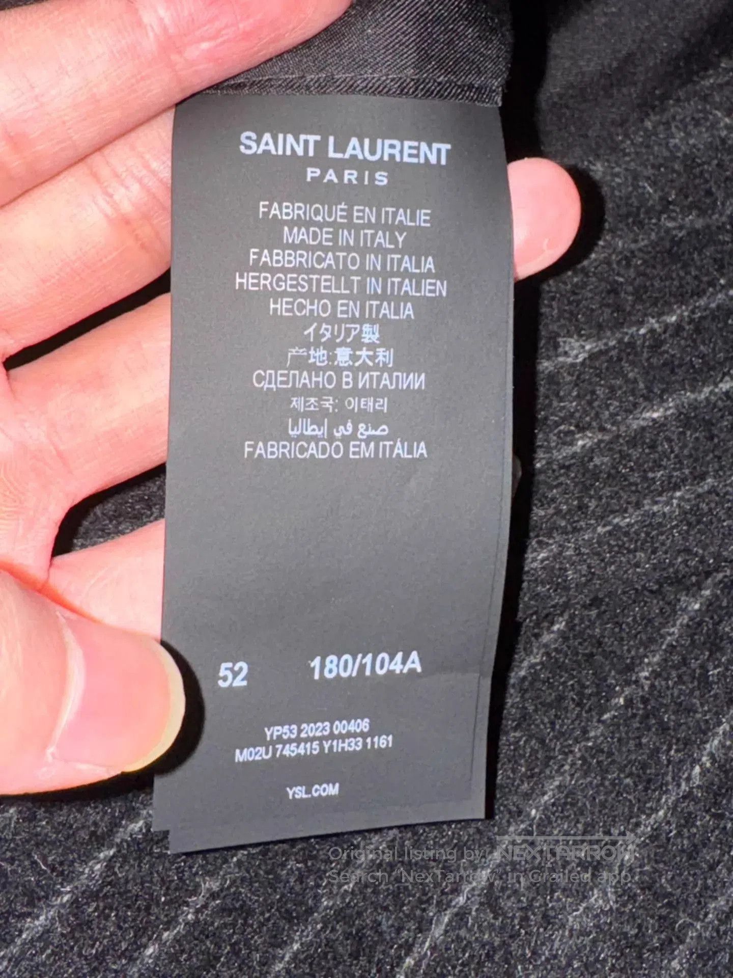 Saint Laurent Paris Black Pinstriped Long Coat Size L. Size US L / EU 52-54 / 3 - 7 Thumbnail
