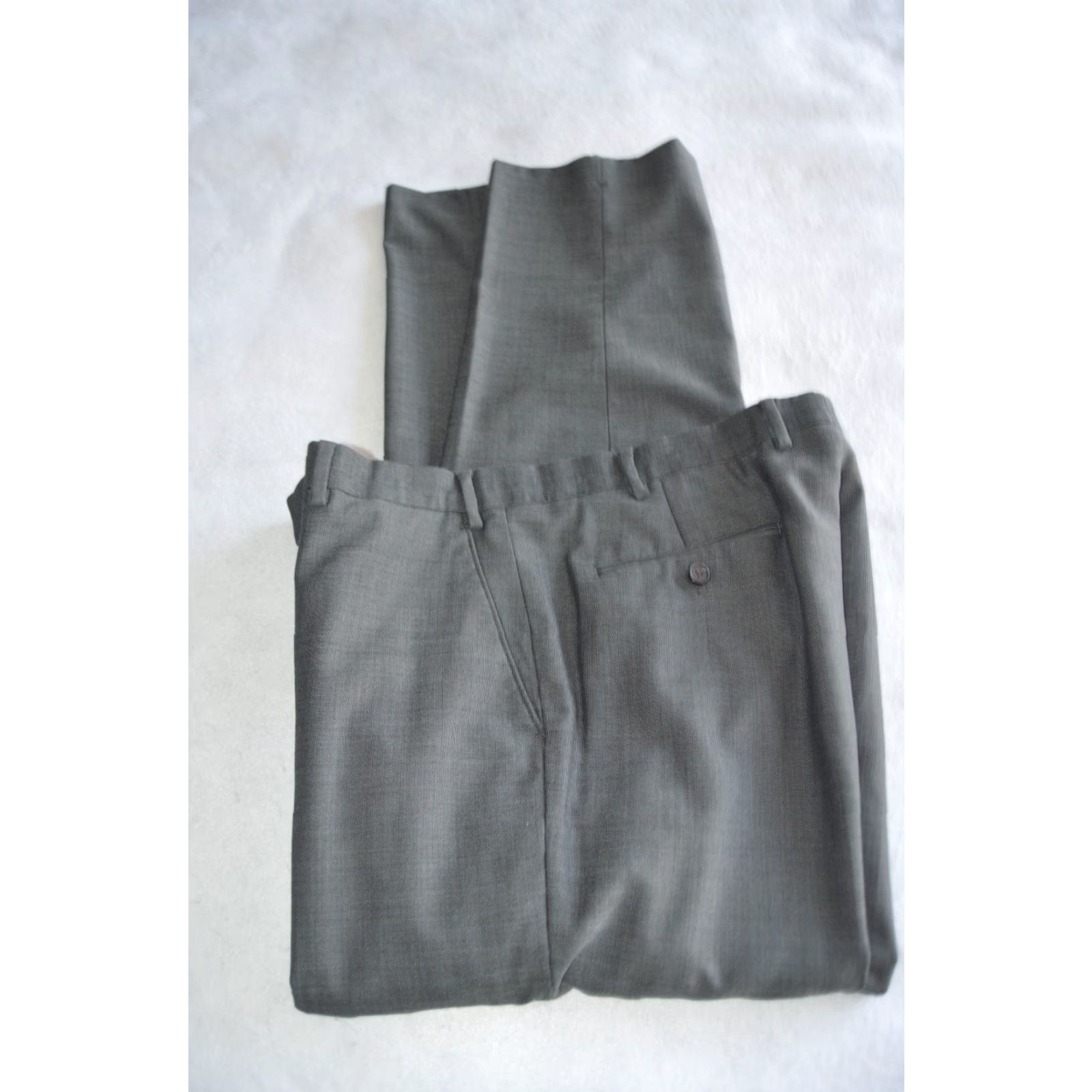 Ralph Lauren Mens Lauren Ralph Lauren Dress Pants Gray Wool Blend 36/32 Dress Pants Regular solid Gray Men’s Pants Size US 36 / EU 52 - 4 Thumbnail