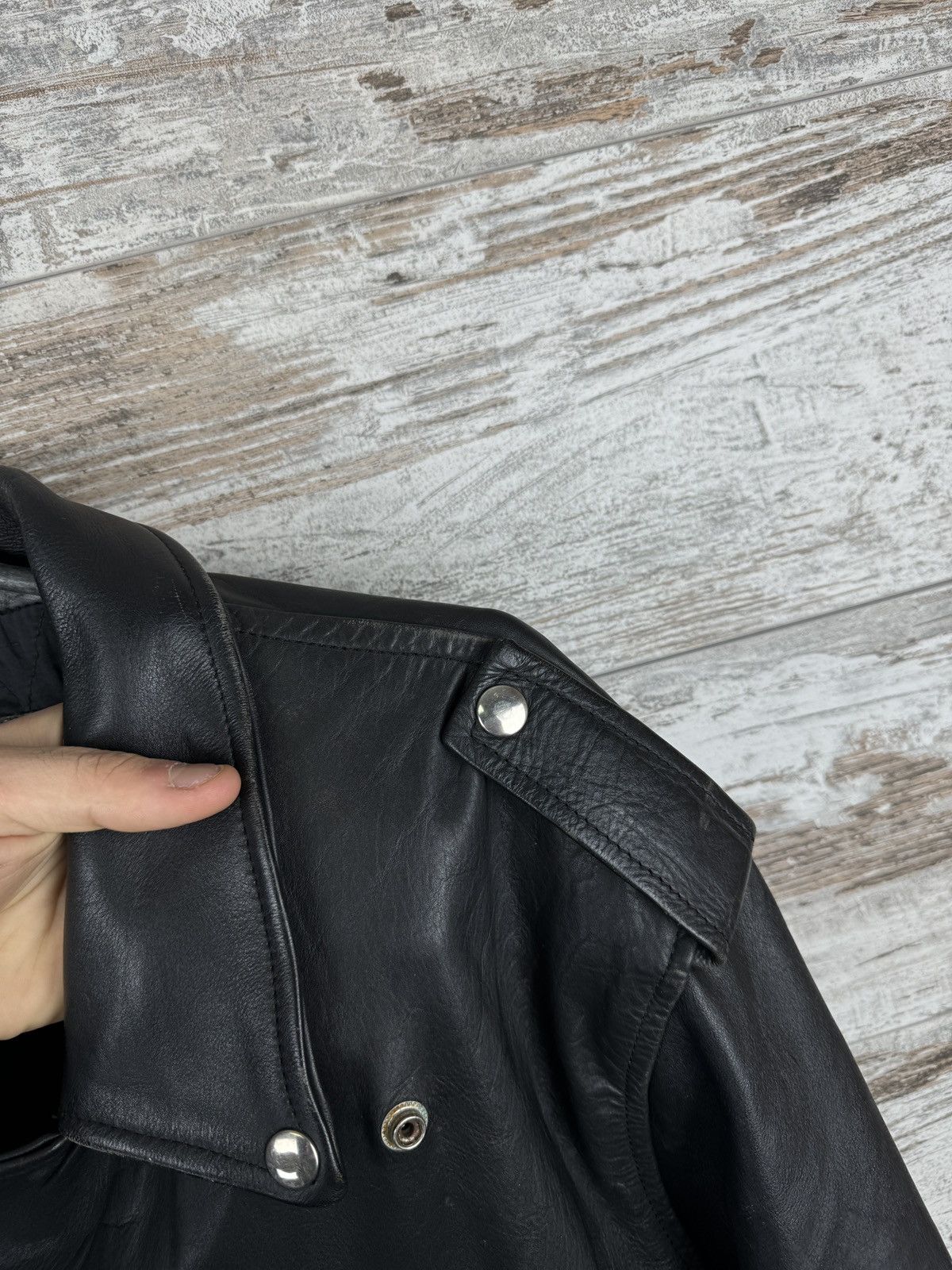 Leather Mens Vintage Leather jacket bombers biker 90s rare y2k Size US S / EU 44-46 / 1 - 12 Thumbnail