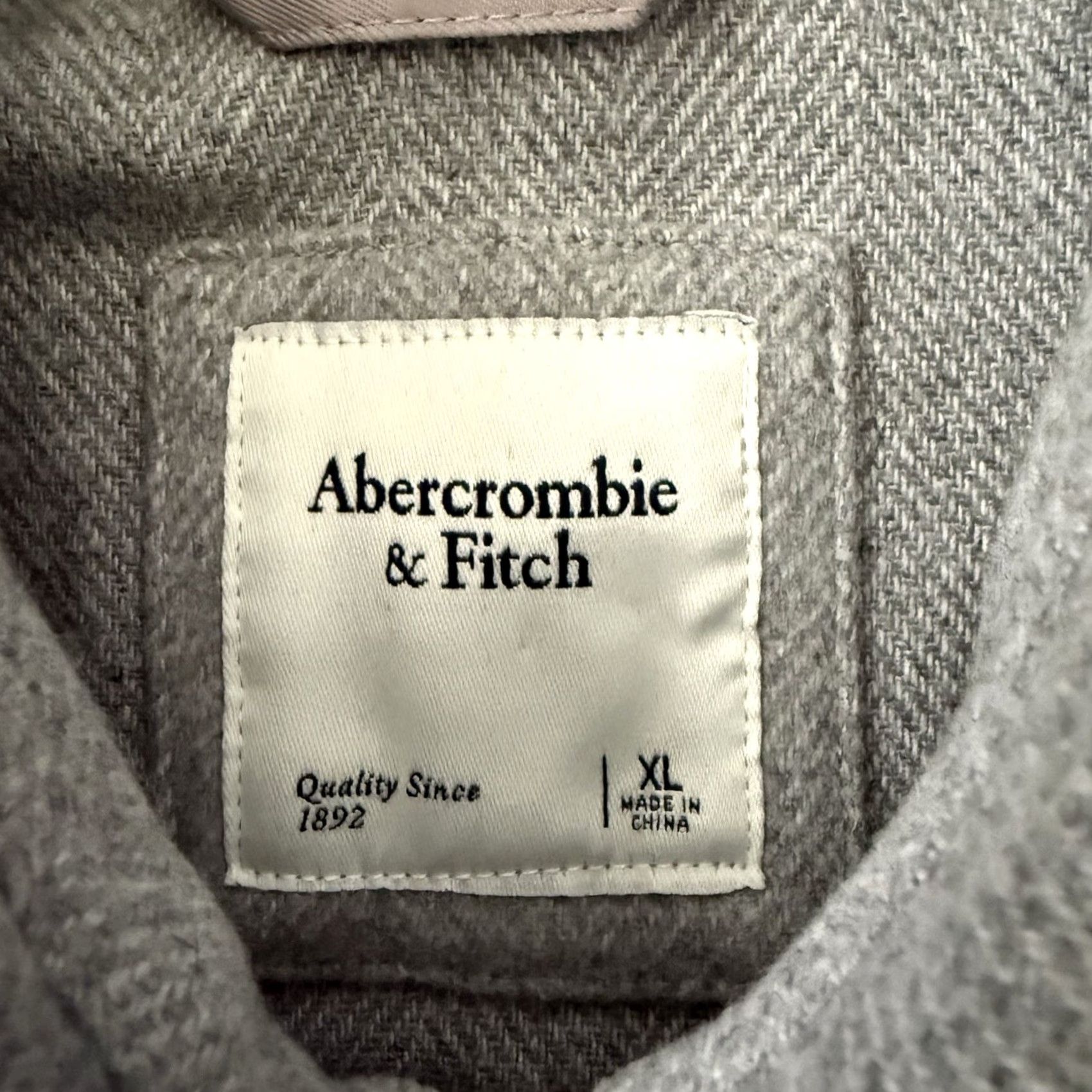Abercrombie & Fitch Abercrombie & Fitch Shirt Jacket Womens XL Grey Herringbone Wool Blend Shacket Size XL / US 12-14 / IT 48-50 - 2 Thumbnail