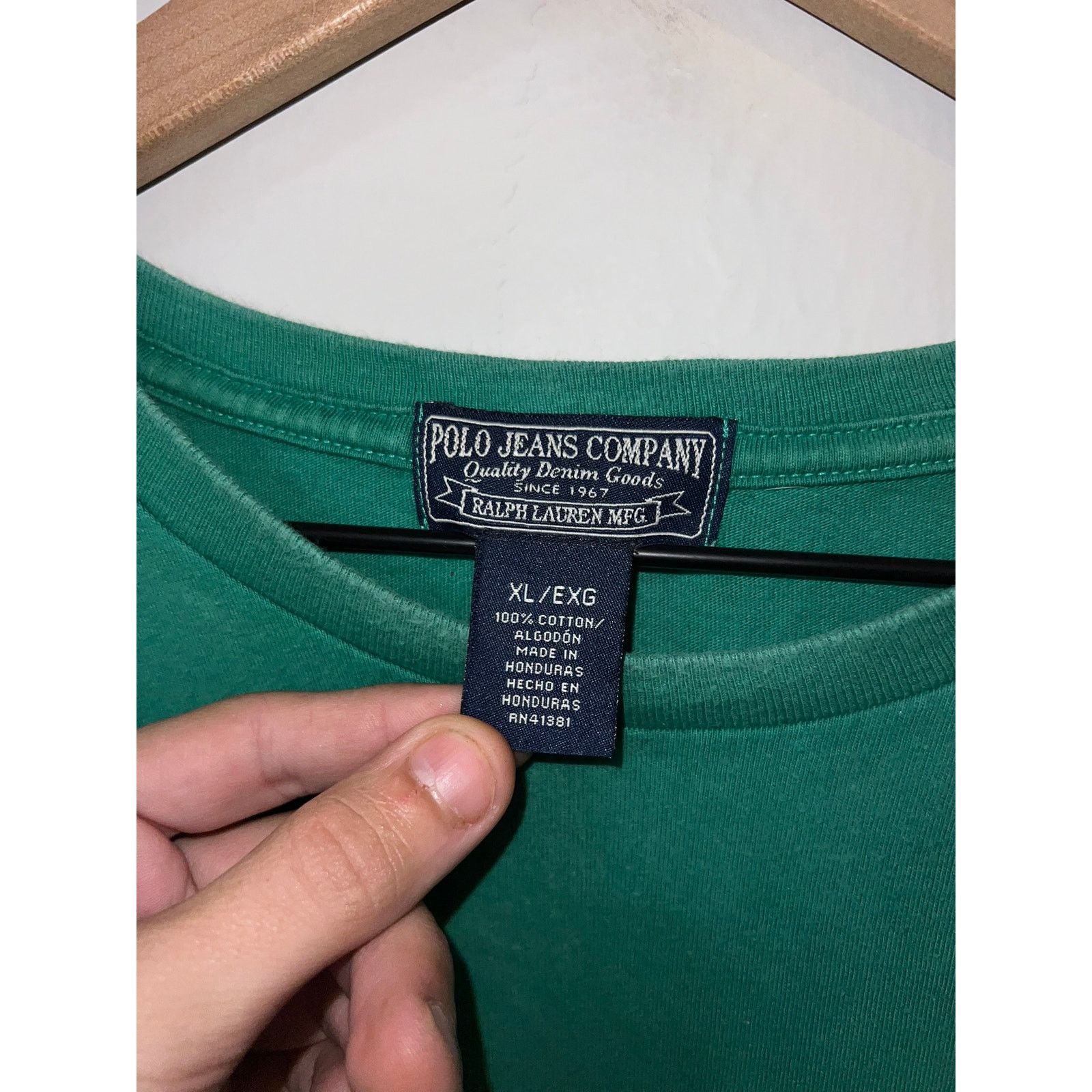 Polo Ralph Lauren Y2K Polo Jeans Shirt Company Quality Denim Green Tee XL Size US XL / EU 56 / 4 - 4 Thumbnail