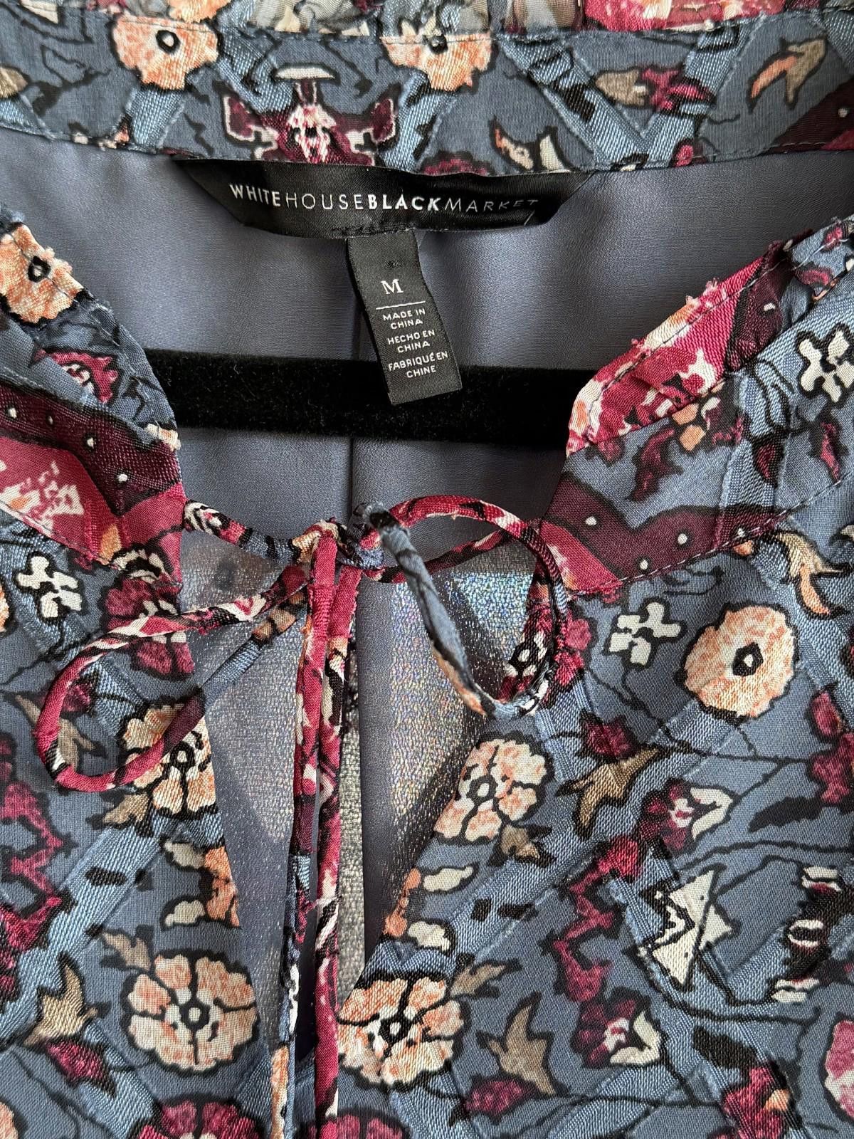 Other WHBM Boho Floral Bell Sleeve Dress Blue Rose M Size Size M / US 6-8 / IT 42-44 - 2 Thumbnail