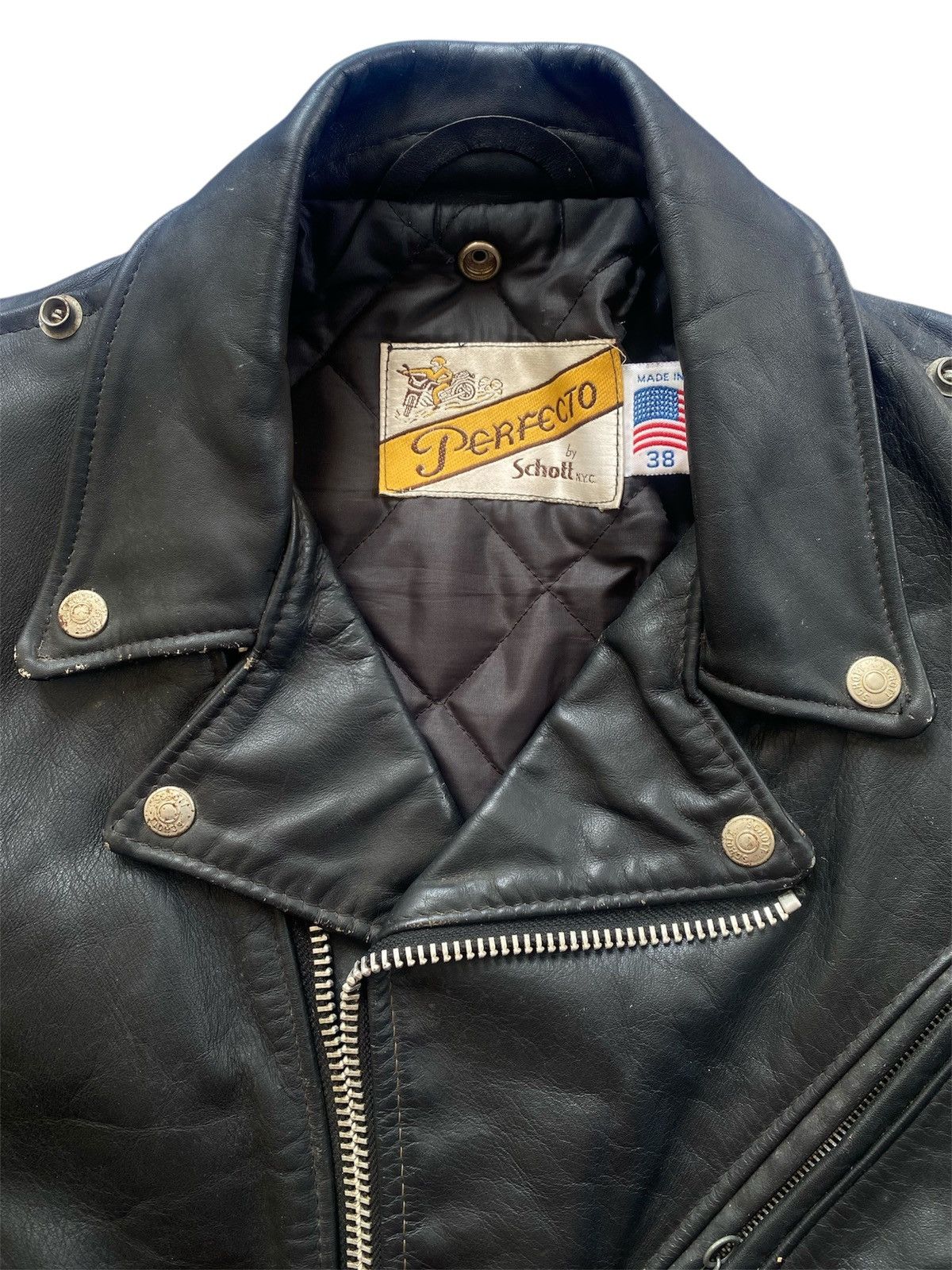 Schott Schott Perfecto Double Collar Punk Rocker Biker Jacket Size US S / EU 44-46 / 1 - 12 Thumbnail