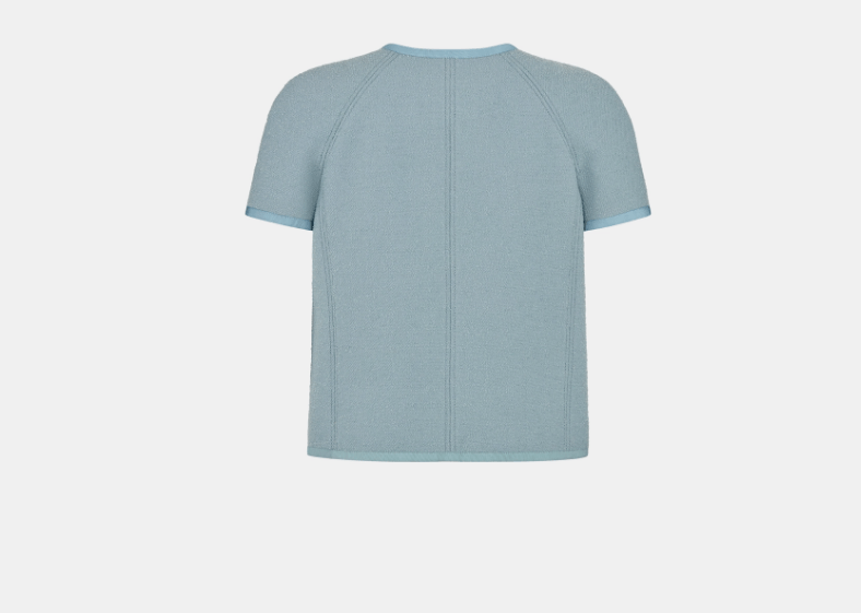 Dior o1w1db10326 511V93 Short-Sleeved Jacket in Pastel Blue Size XL / US 12-14 / IT 48-50 - 2 Thumbnail