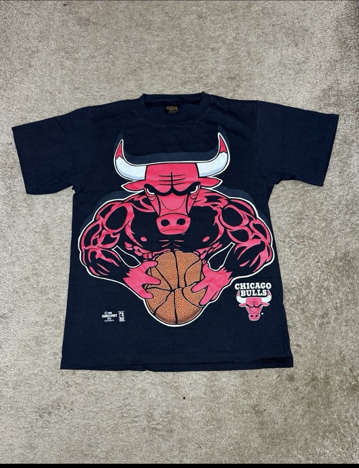 image of Rap Tees x Vintage Chicago Bulls Single Stitch XL in Black, Men's (Size Large)