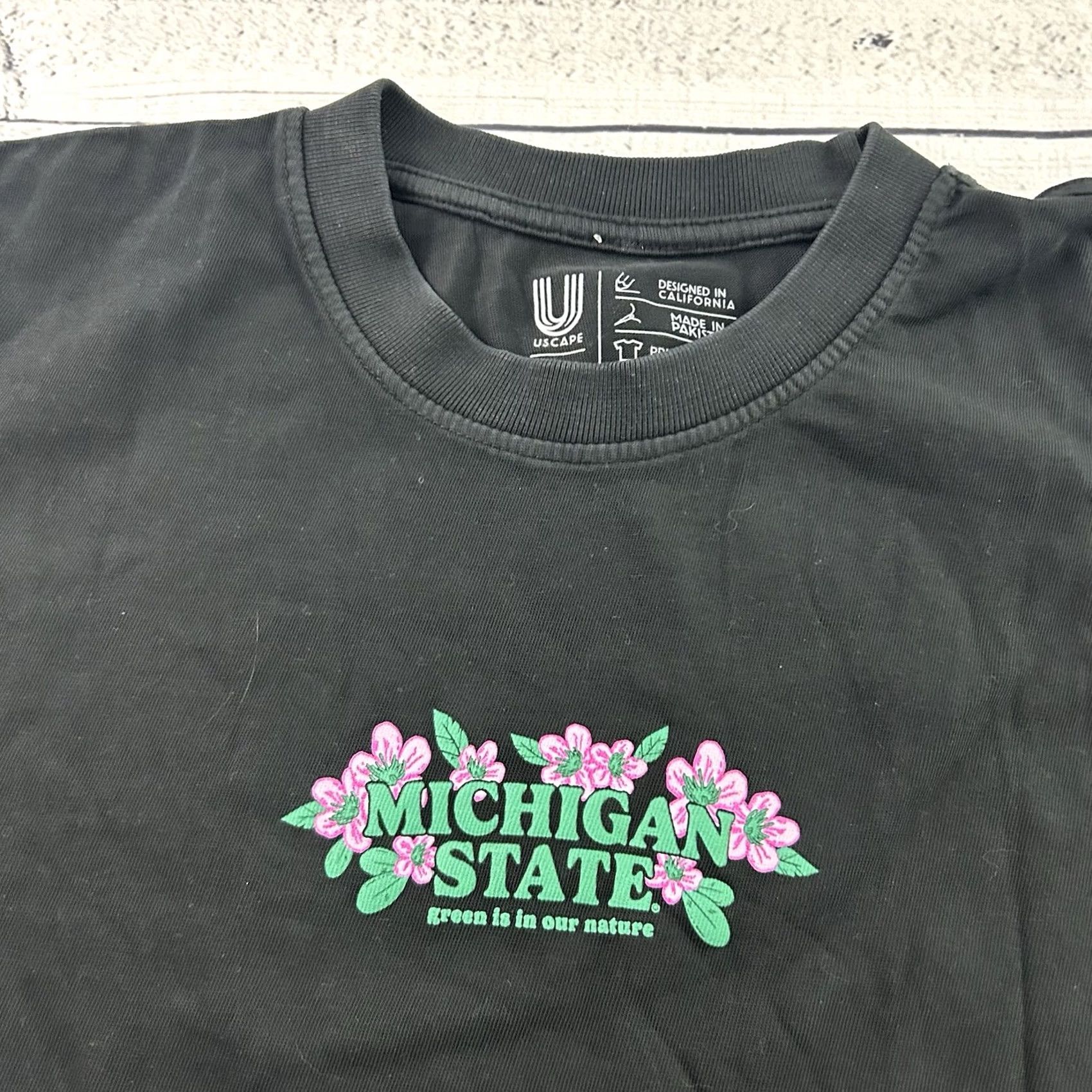 Vintage Uscape Michigan State Floral Short Sleeve T Shirt Mens M Black Size US M / EU 48-50 / 2 - 4 Thumbnail