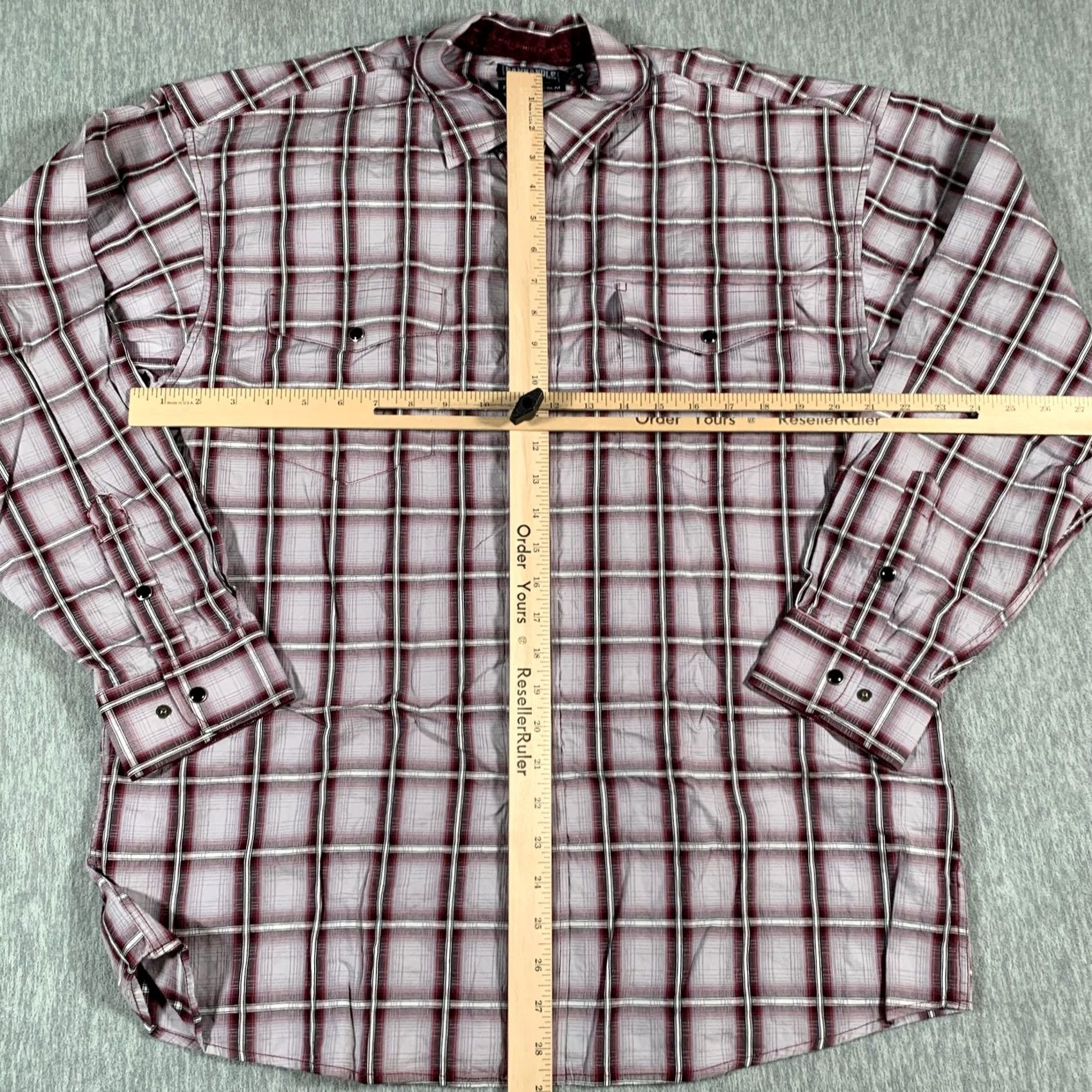 Vintage Panhandle Slim Shirt Mens Large Red White Plaid Western Snap Long Sleeve 36S1262 Size US L / EU 52-54 / 3 - 7 Thumbnail