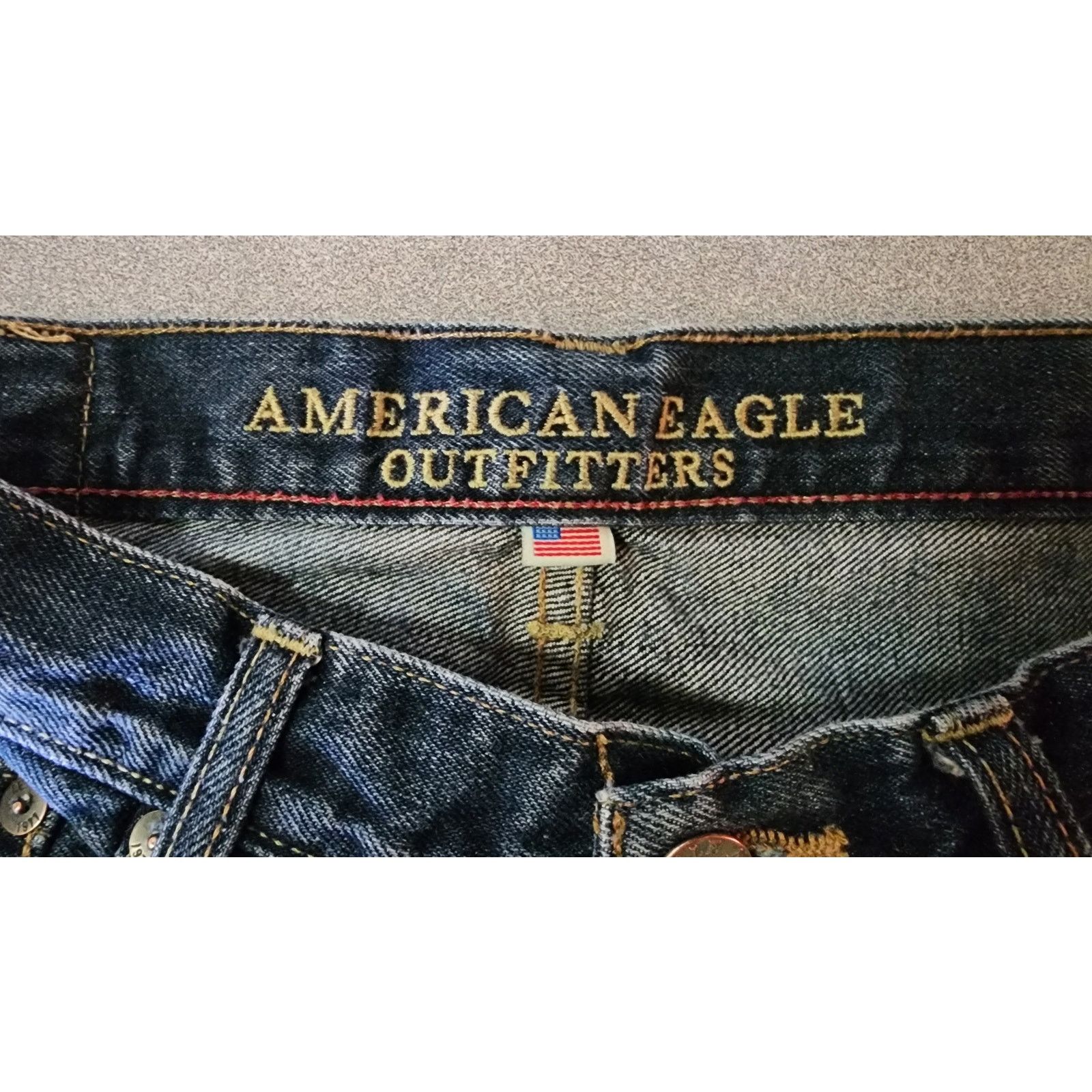 American Eagle Outfitters American Eagle AirFlex+ Slim Straight Blue Jeans 32X34 Size US 32 / EU 48 - 3 Thumbnail