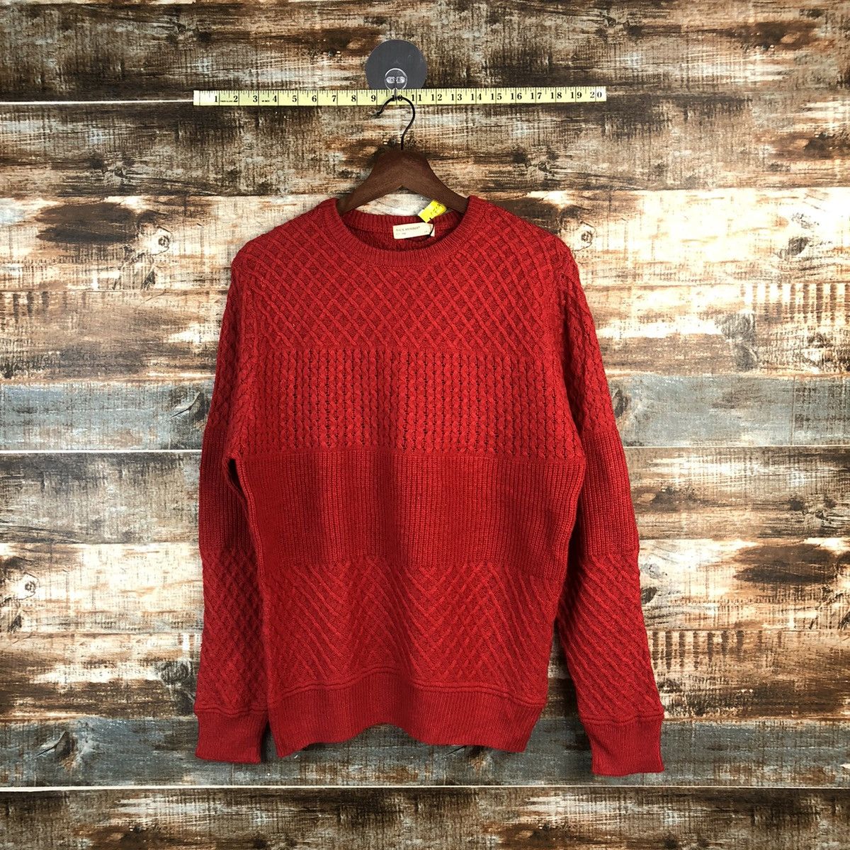 Homespun Knitwear DL Back Number japan Red sweatshirt Knitwear #C509 Size US S / EU 44-46 / 1 - 1 Thumbnail