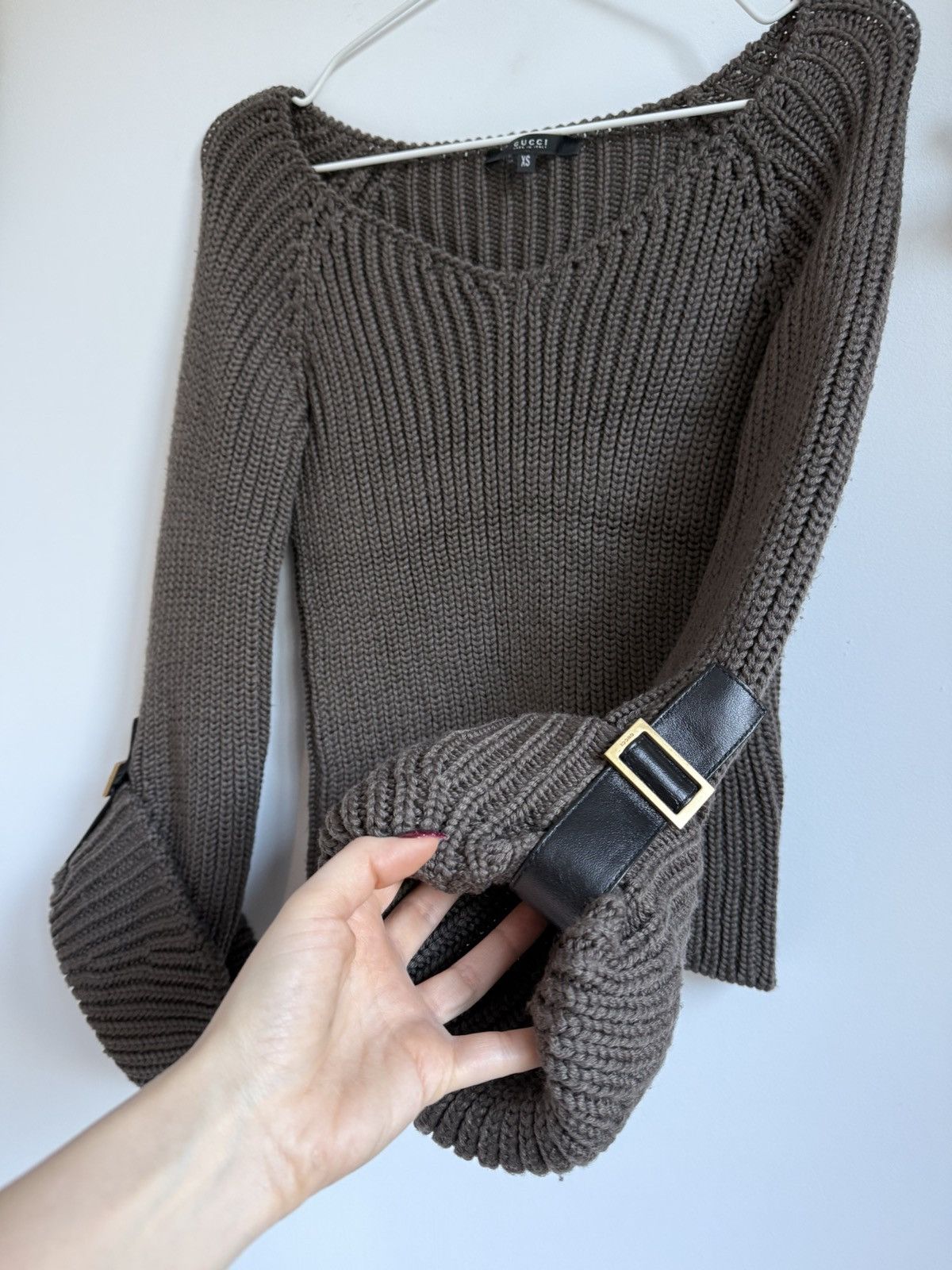 Gucci × Tom Ford × Vintage Gucci Tom Ford Era F/W 2003 Chunky Cropped Knit Straps Size XS / US 0-2 / IT 36-38 - 3 Thumbnail