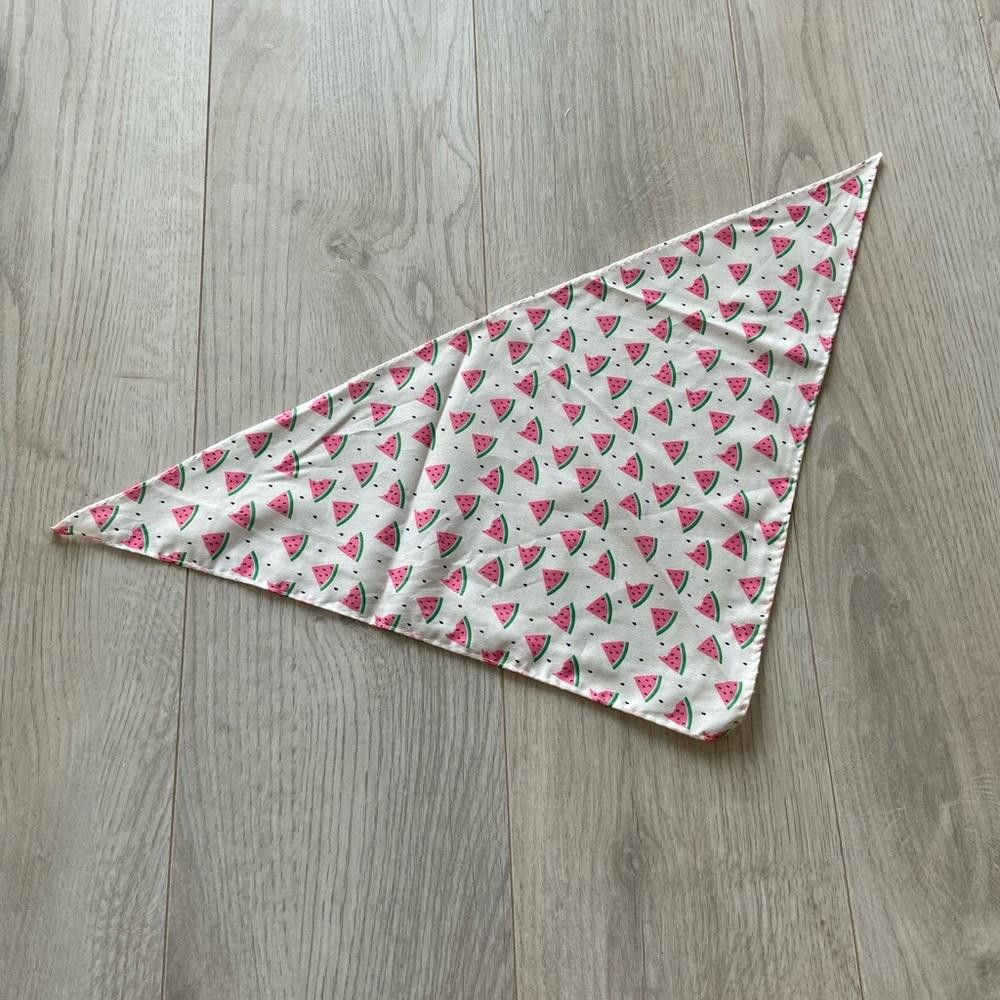 Designer Watermelon Dog Bandana with Matching Scrunchie Size ONE SIZE - 1 Thumbnail