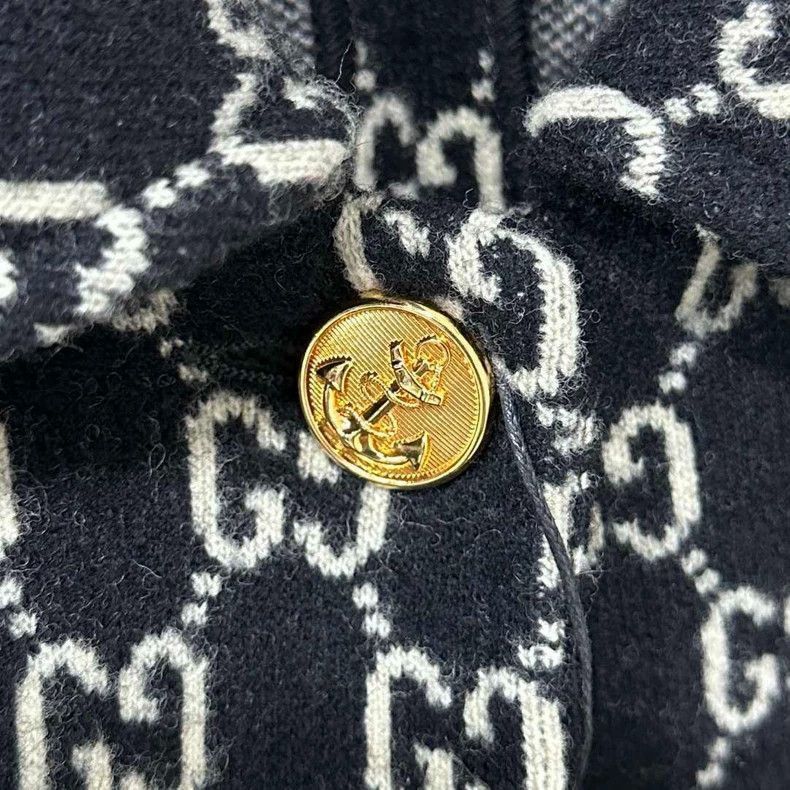 Gucci Gucci Wool Cape with Logo Print-2505 Size XXS / US 00 / IT 34 - 4 Thumbnail