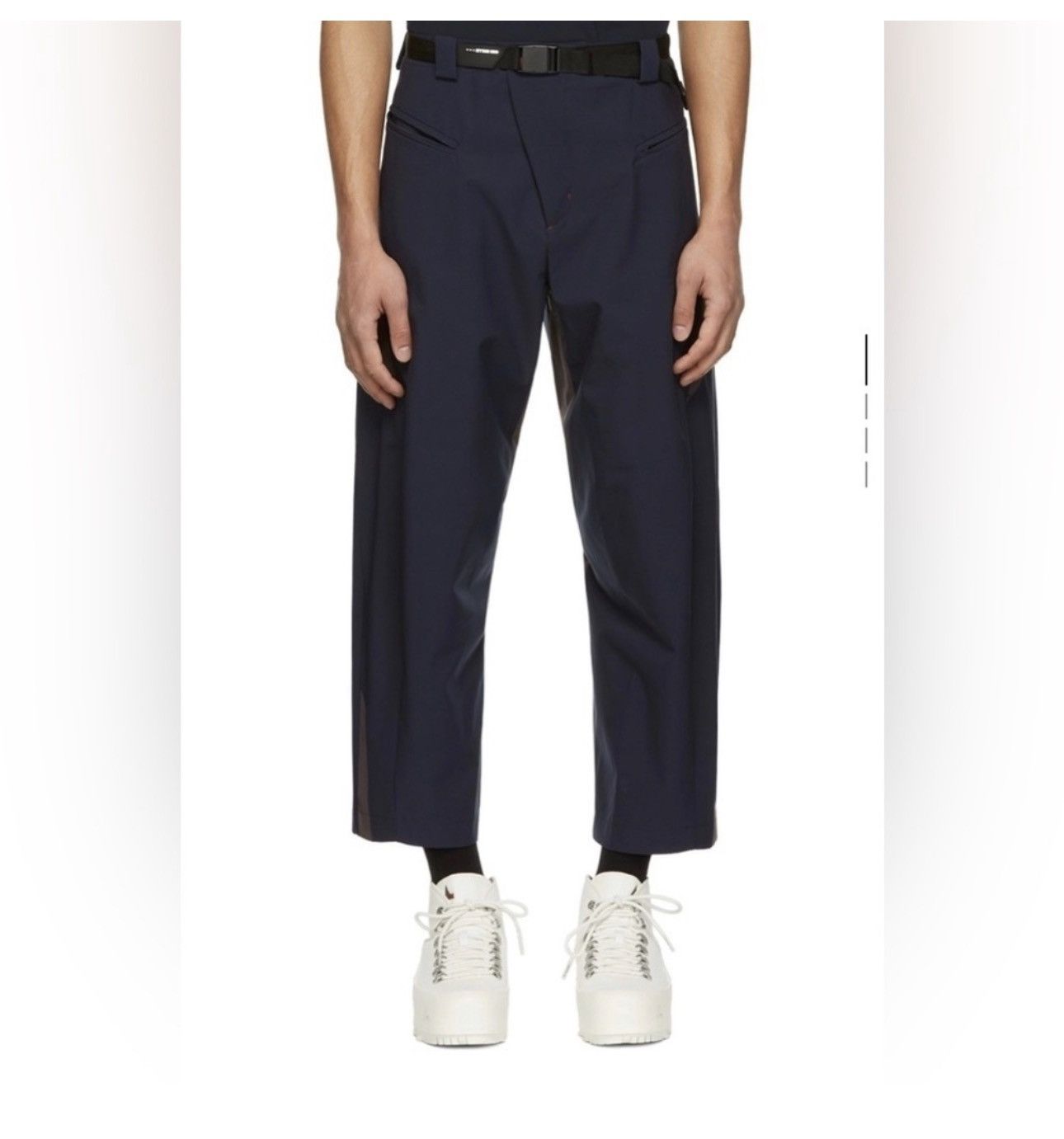 Hyein Seo Hyein Seo Navy Cropped Polyester Trousers size S NWT UNI​​ Size US 30 / EU 46 - 8 Thumbnail