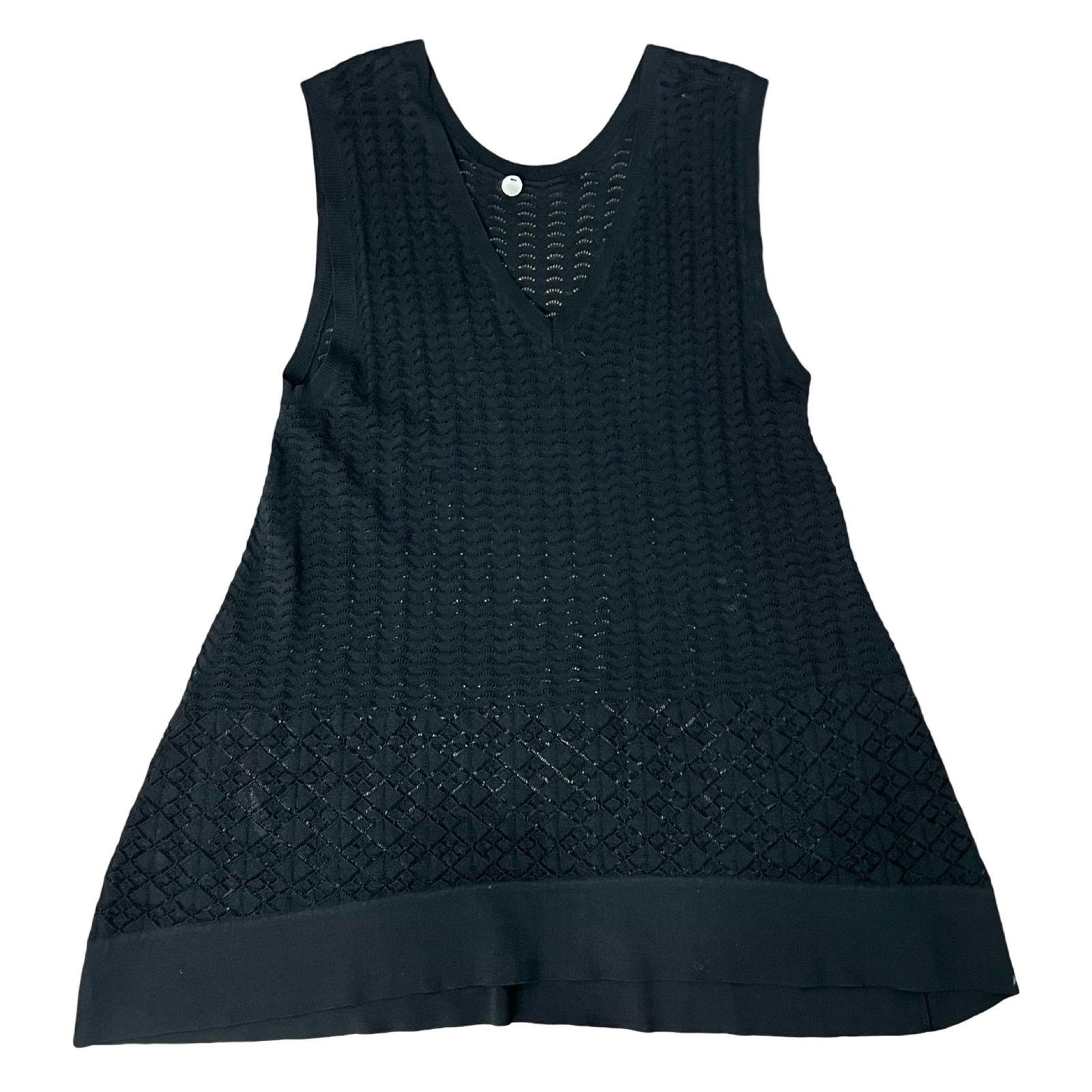 Margaret O'leary Black Mesh Swim Cover Up Tunic Tank Top S, Women's (Size Small)