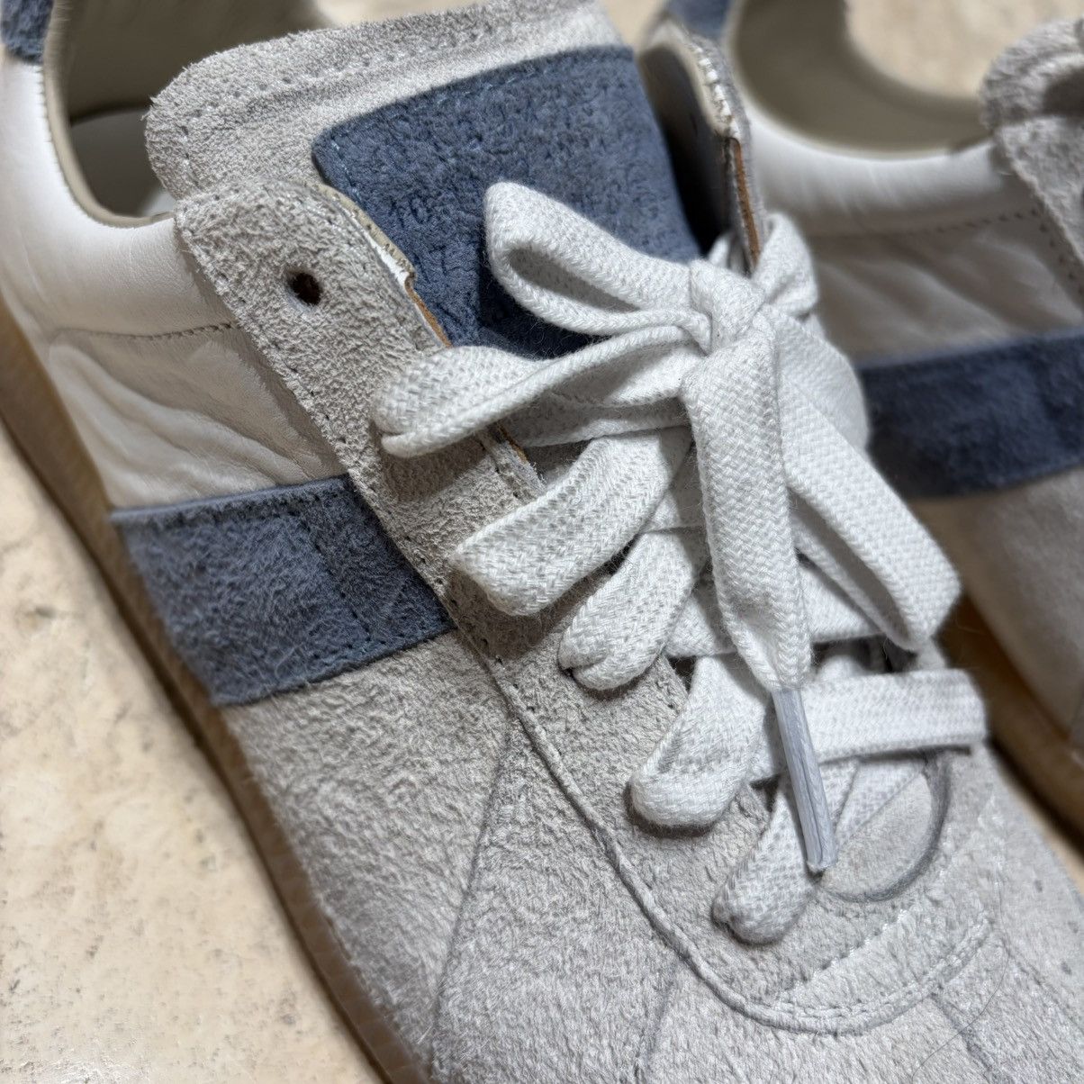 Maison Margiela NWT Distressed Replica Women’s Sneaker - Blue/White - 37.5 Size US 7.5 / IT 37.5 - 3 Thumbnail