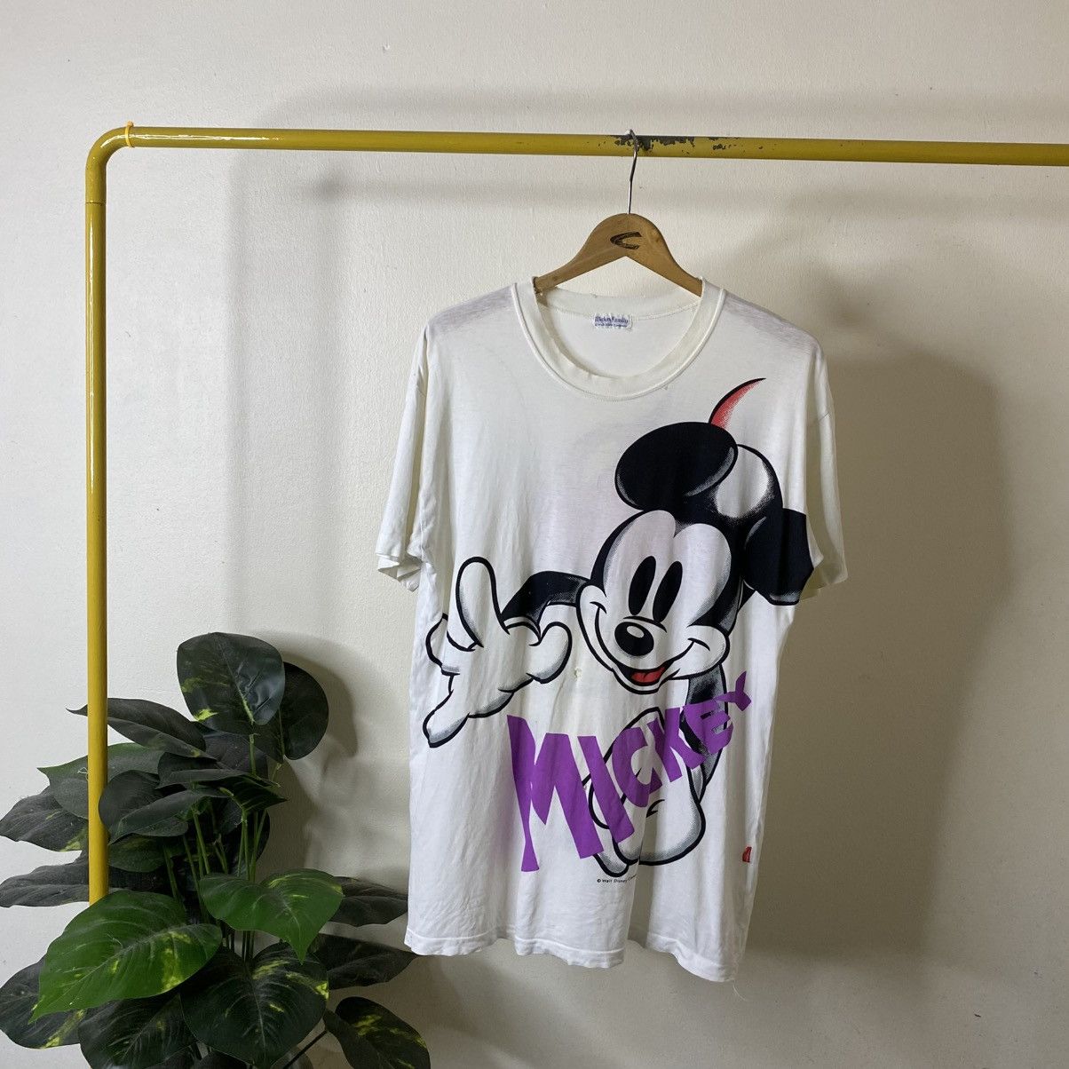 Mickey Mouse Vintage 1990s Walt Disney Company Mirror Print Graphic Tee Size US M / EU 48-50 / 2 - 1 Thumbnail