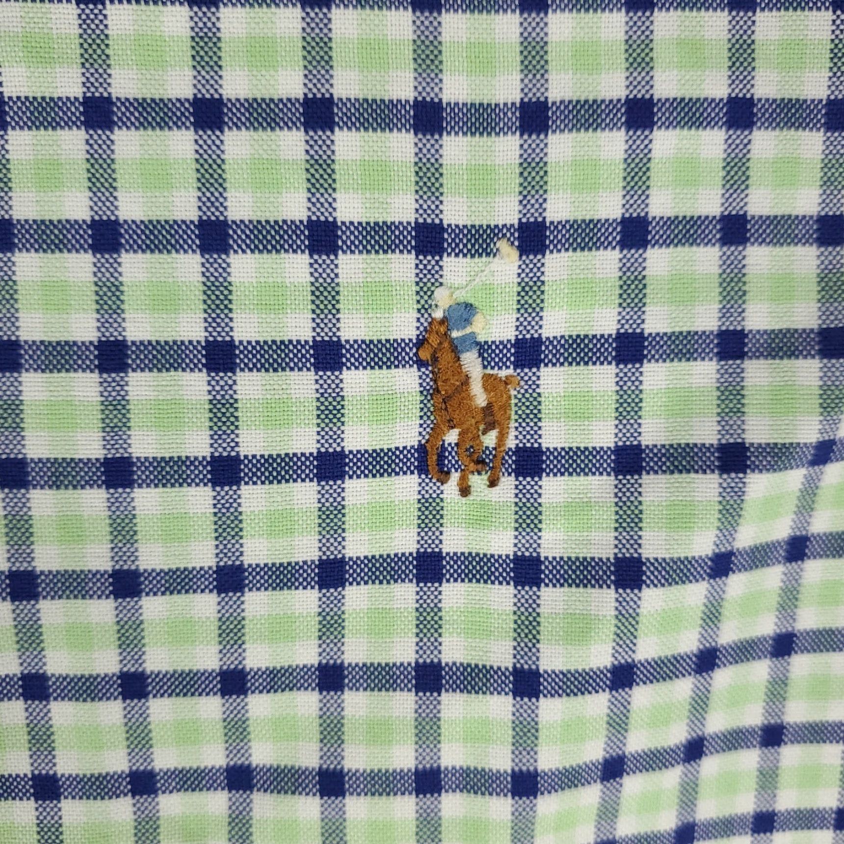 Ralph Lauren Ralph Lauren Shirt Mens XL Green Blue Check Pony Button Up Long Sleeve Shirt Size US XL / EU 56 / 4 - 3 Thumbnail