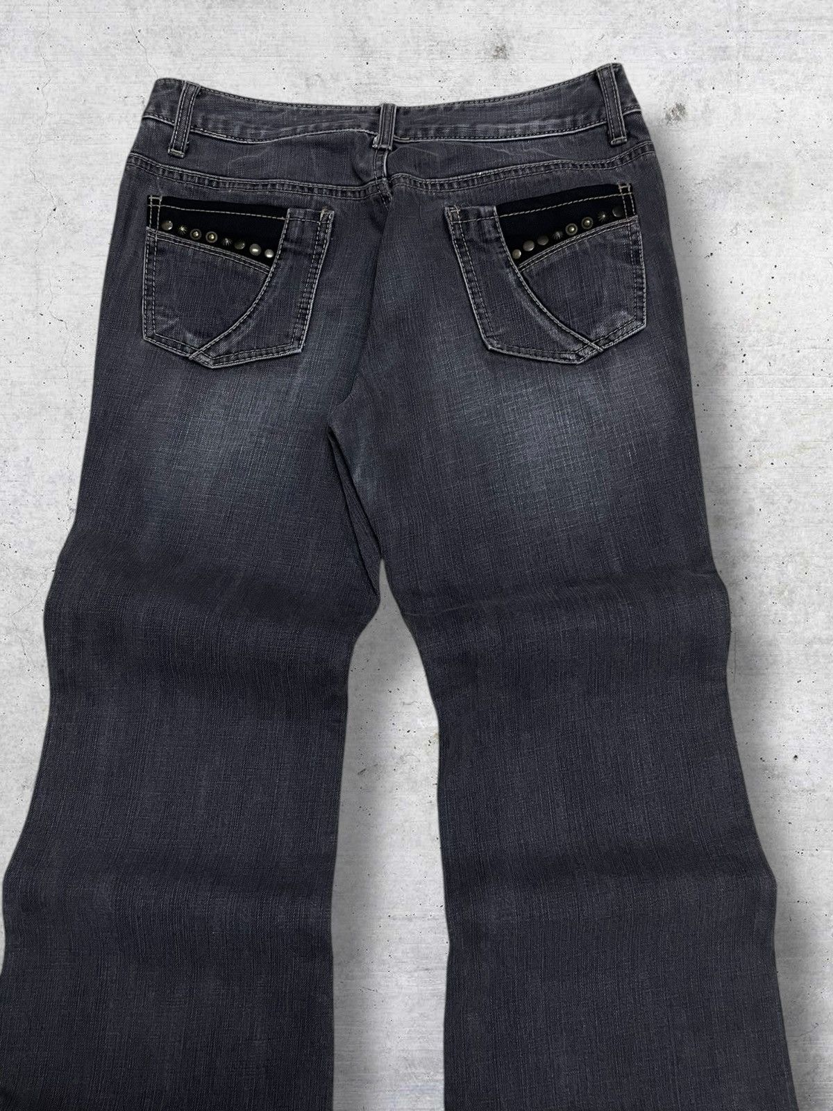 Japanese Brand 90S PUNK-ROCK INFLUENCES EKDUTIN STUDDED FLARED JAPAN DENIM Size US 28 / EU 44 - 13 Thumbnail