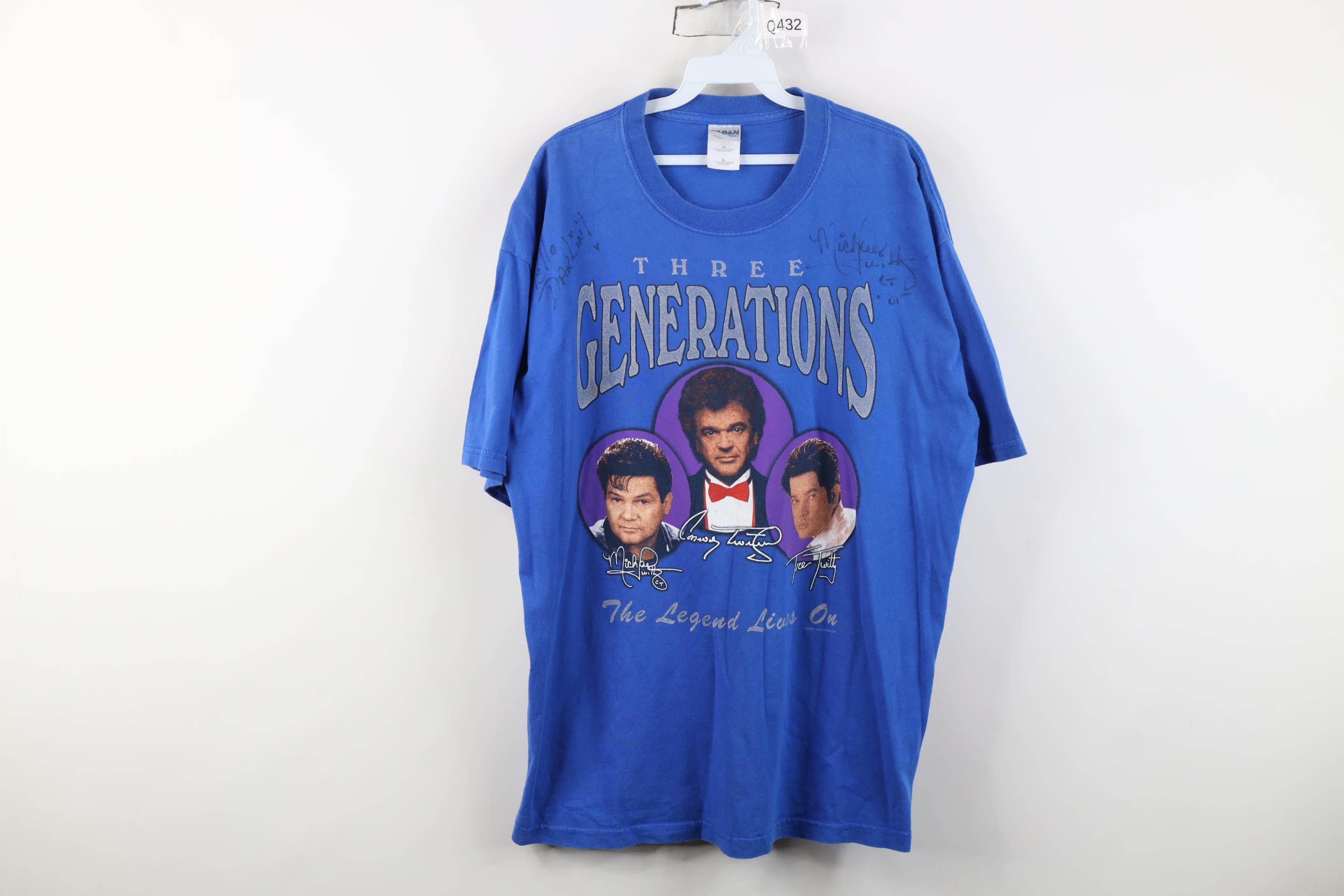 Gildan Vintage Y2K 2001 Autographed Michael Twitty Band T-Shirt Size US XL / EU 56 / 4 - 1 Thumbnail