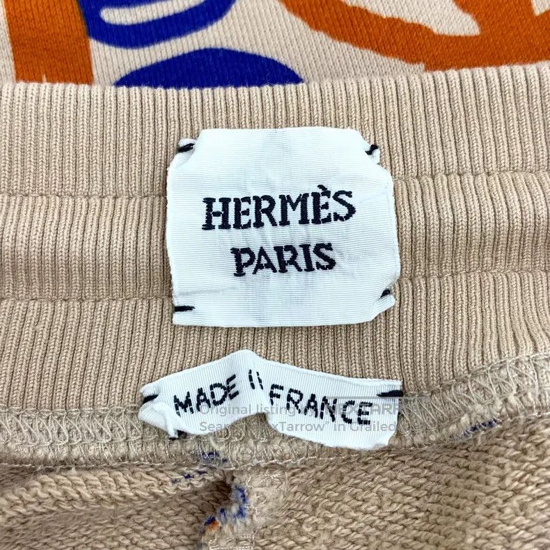 Hermes Hermes Color-block stirrup fantasy print cotton drawstring Size 42" / US 20 - 6 Thumbnail