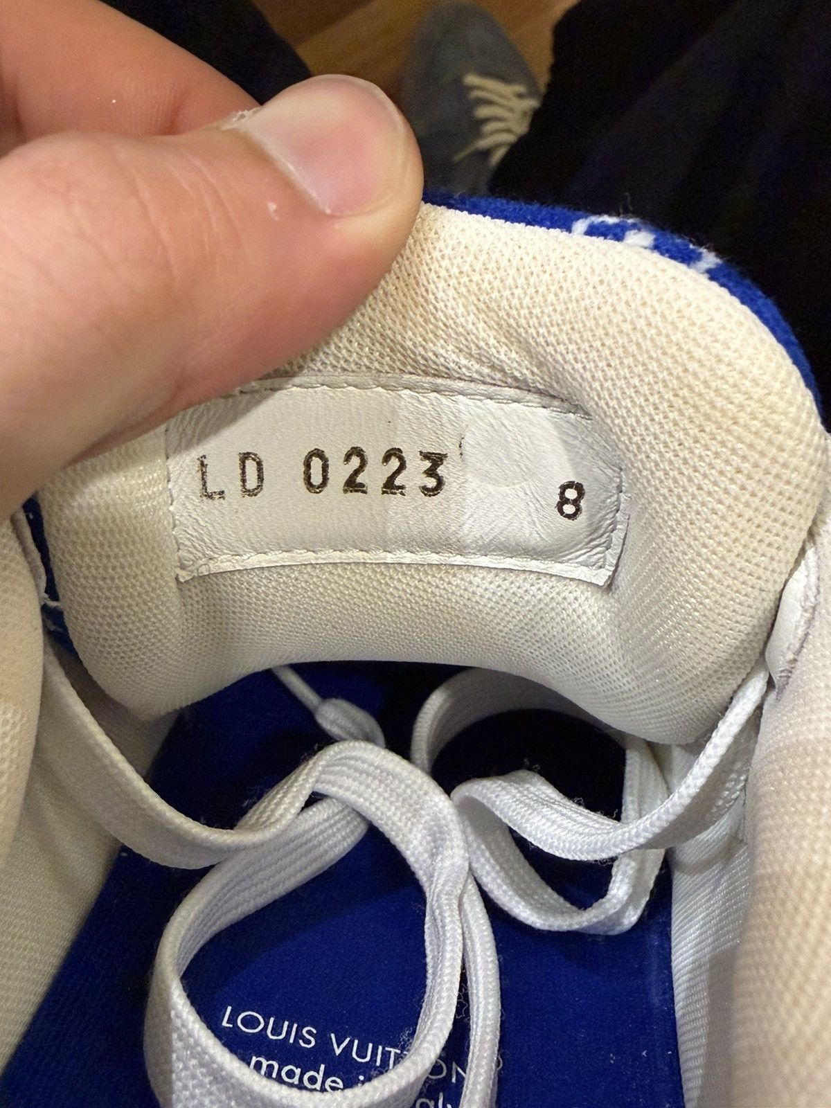Louis Vuitton Louis Vuitton Monogram Textile Velour LV Trainer - Blue Size US 10 / EU 43 - 8 Thumbnail