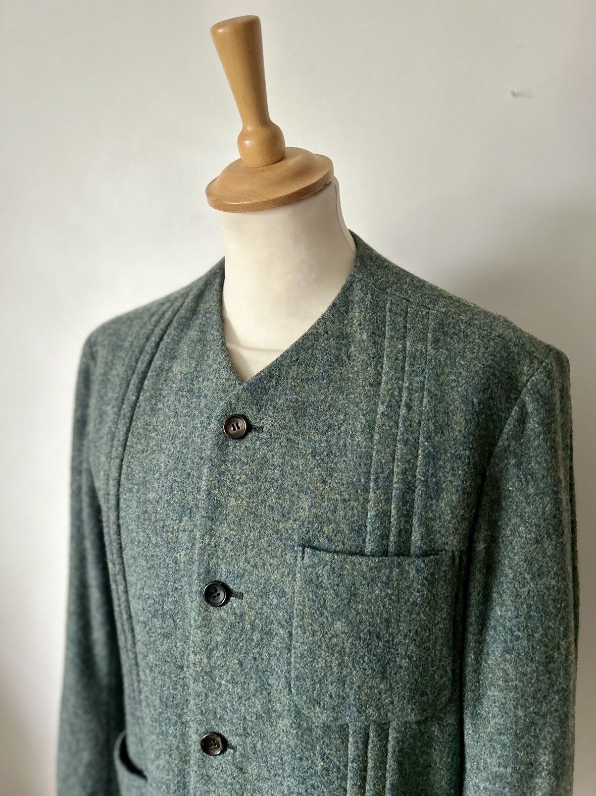 Comme des Garcons Homme Plus CDGH+ AW1995 ‘SLEEP’ COLLARLESS BOILED WOOL JACKET ad1995 Size US S / EU 44-46 / 1 - 4 Thumbnail