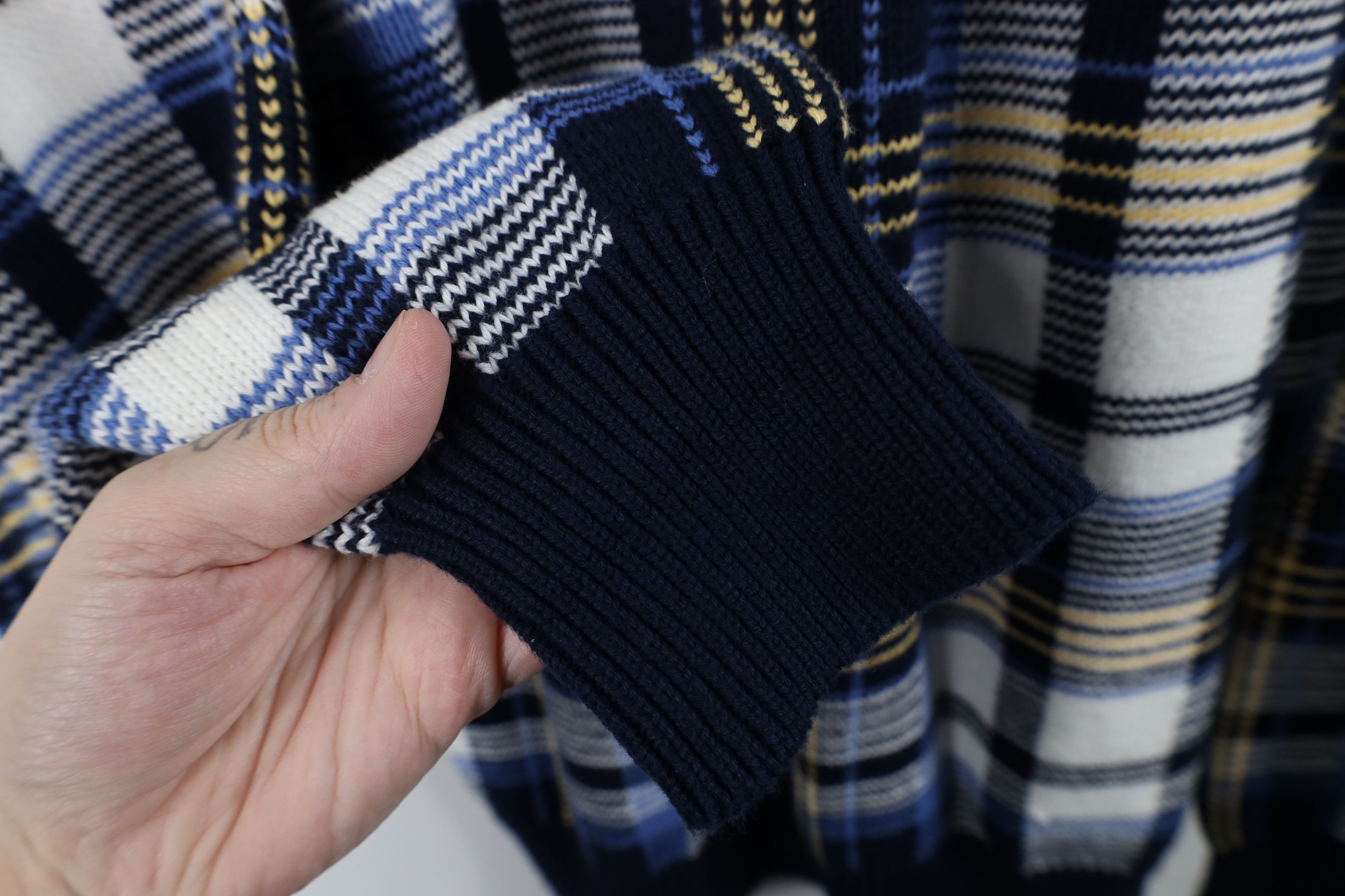 Nautica Vintage 90s Nautica Plaid Knit Crewneck Sweater Cotton Size US L / EU 52-54 / 3 - 6 Thumbnail