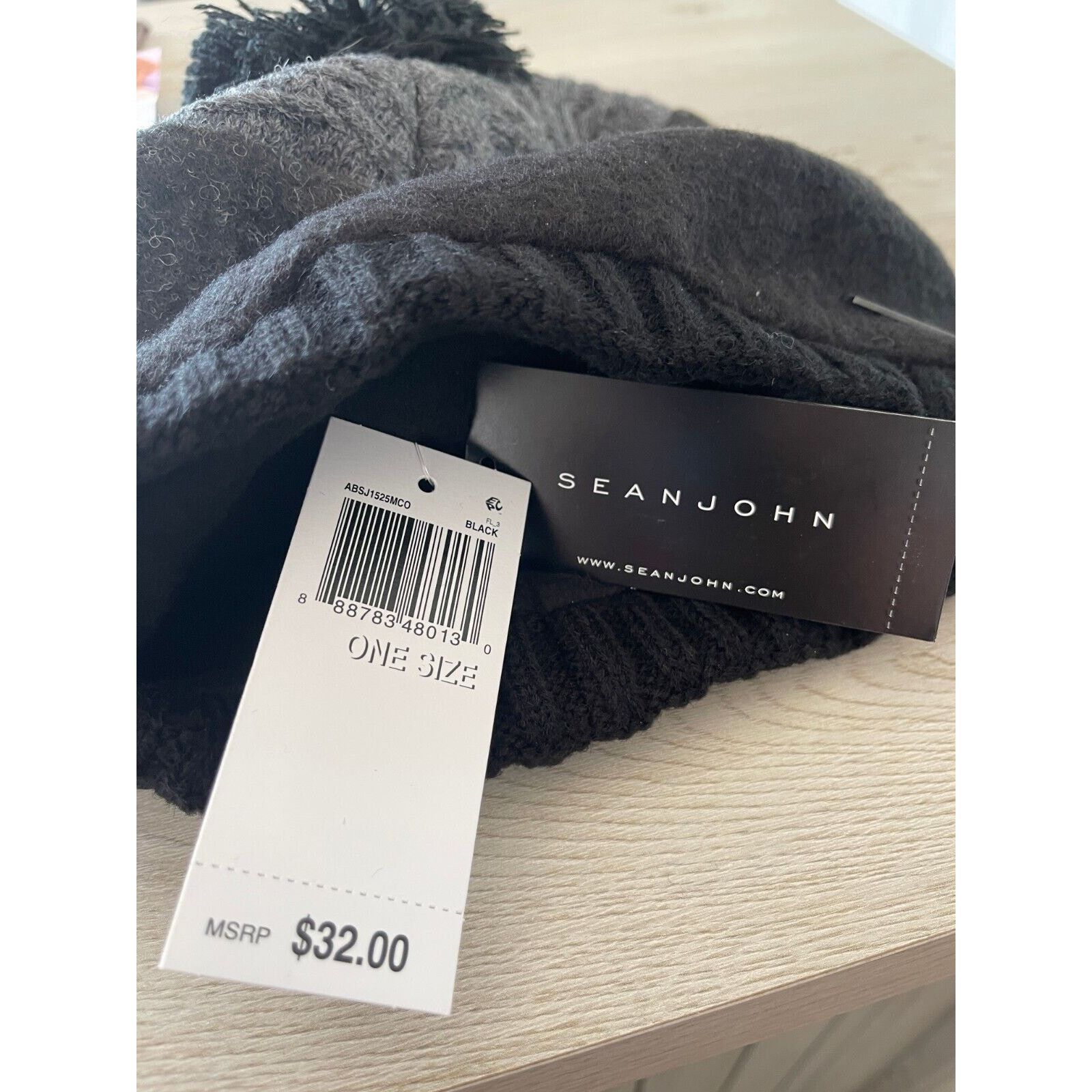 Sean John Sean John Mixed Media Wool Pom Stripe Beanie Macys Exclusive Size ONE SIZE - 4 Thumbnail