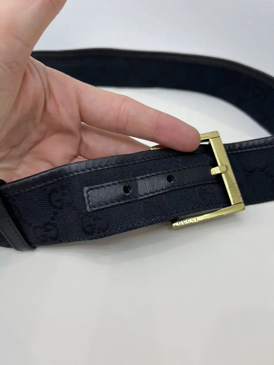Gucci Gucci Canvas Monogram Leather/Cotton Belt Size ONE SIZE - 2 Thumbnail