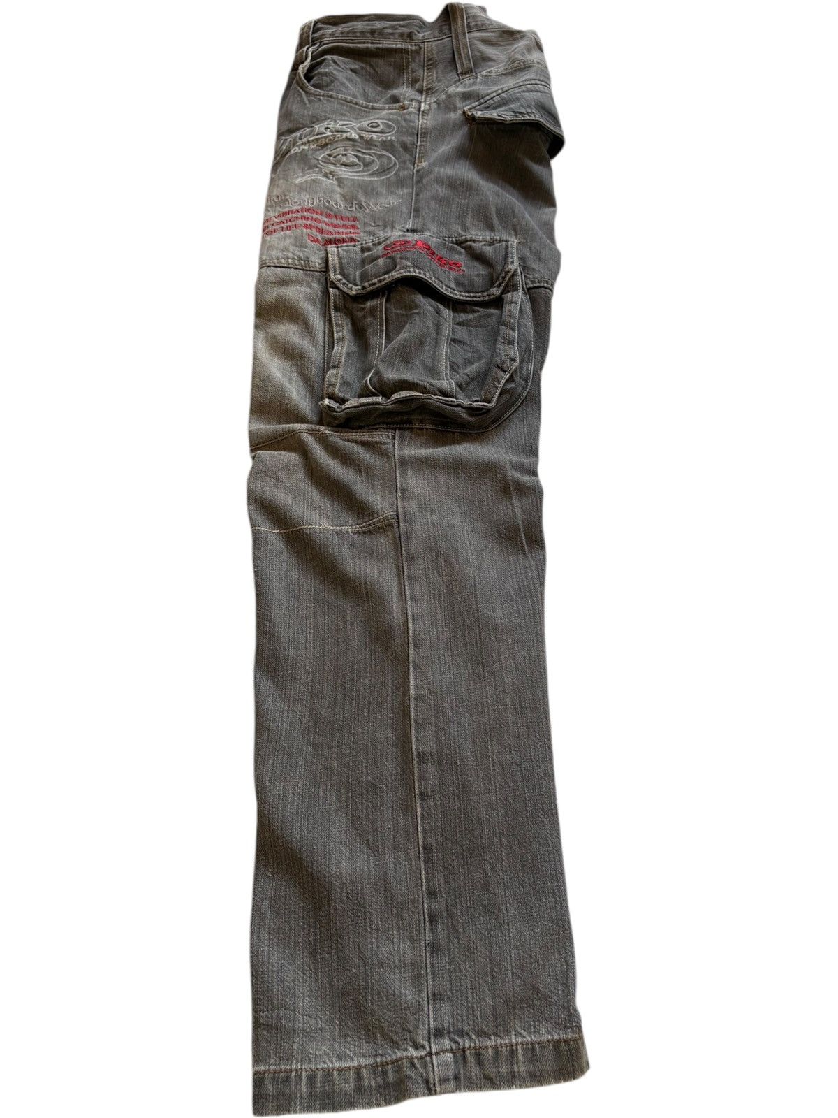 Japanese Brand Vintage Japanese Brand Wording Style Baggy Cargo Jeans Size US 29 - 3 Thumbnail